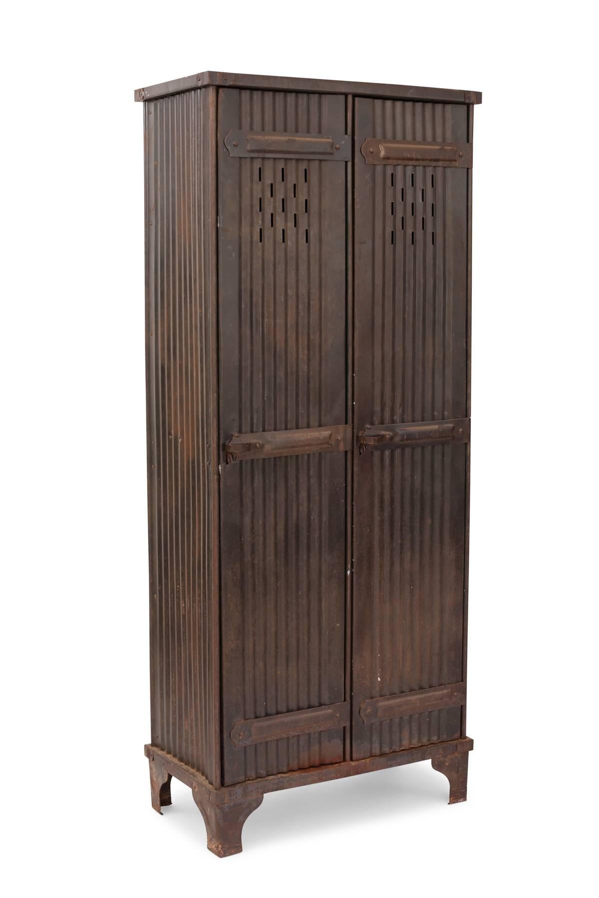 Mid-20th Century French Industrial Metal Storage Locker from the 1940s