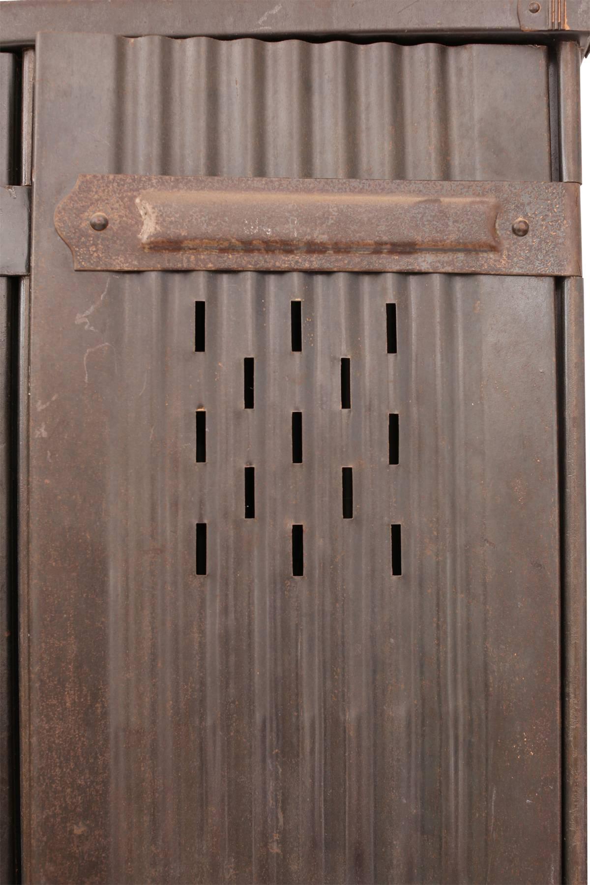 French Industrial Metal Storage Locker from the 1940s In Good Condition In Phoenix, AZ