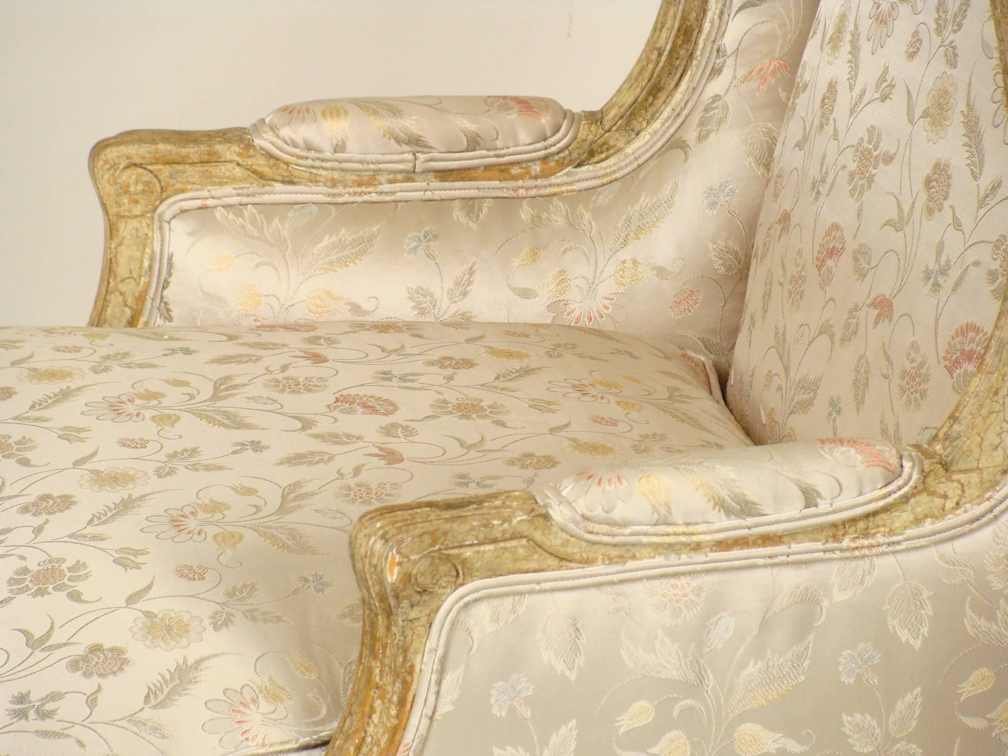 Pair of Louis XV Style Painted Bergeres 3