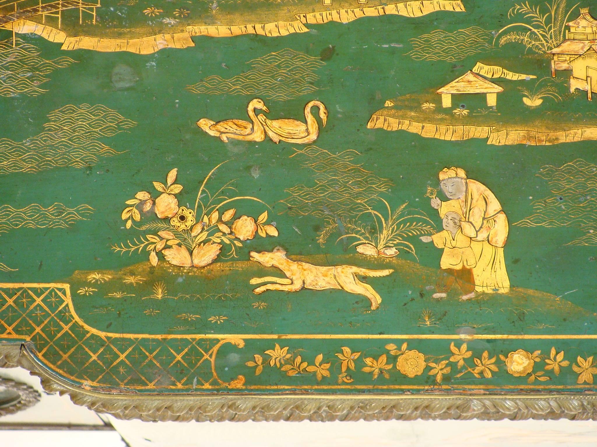Green Chinoiserie Decorated George III Cabinet 2