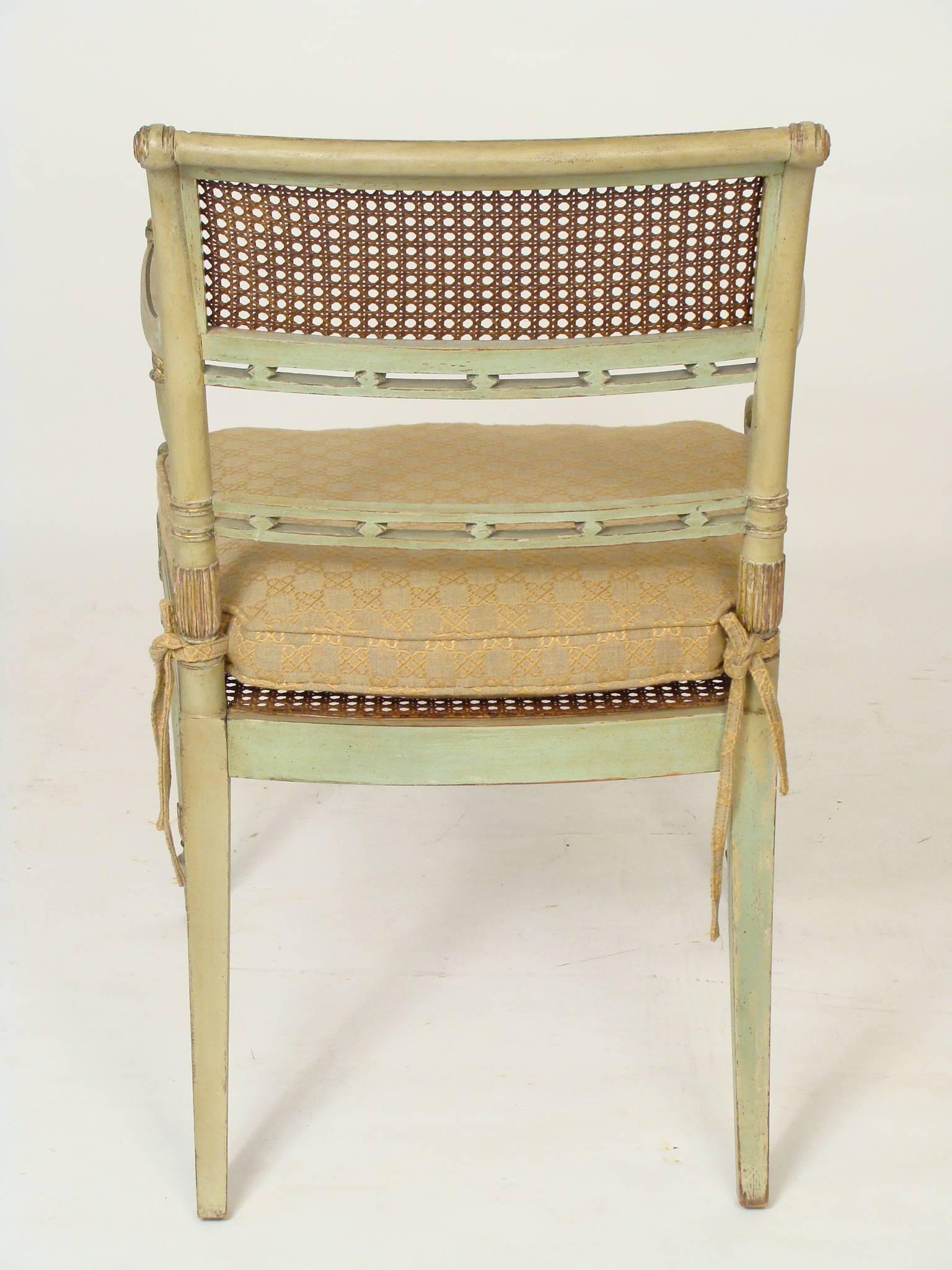 Unknown Pair of Painted English Regency Style Armchairs