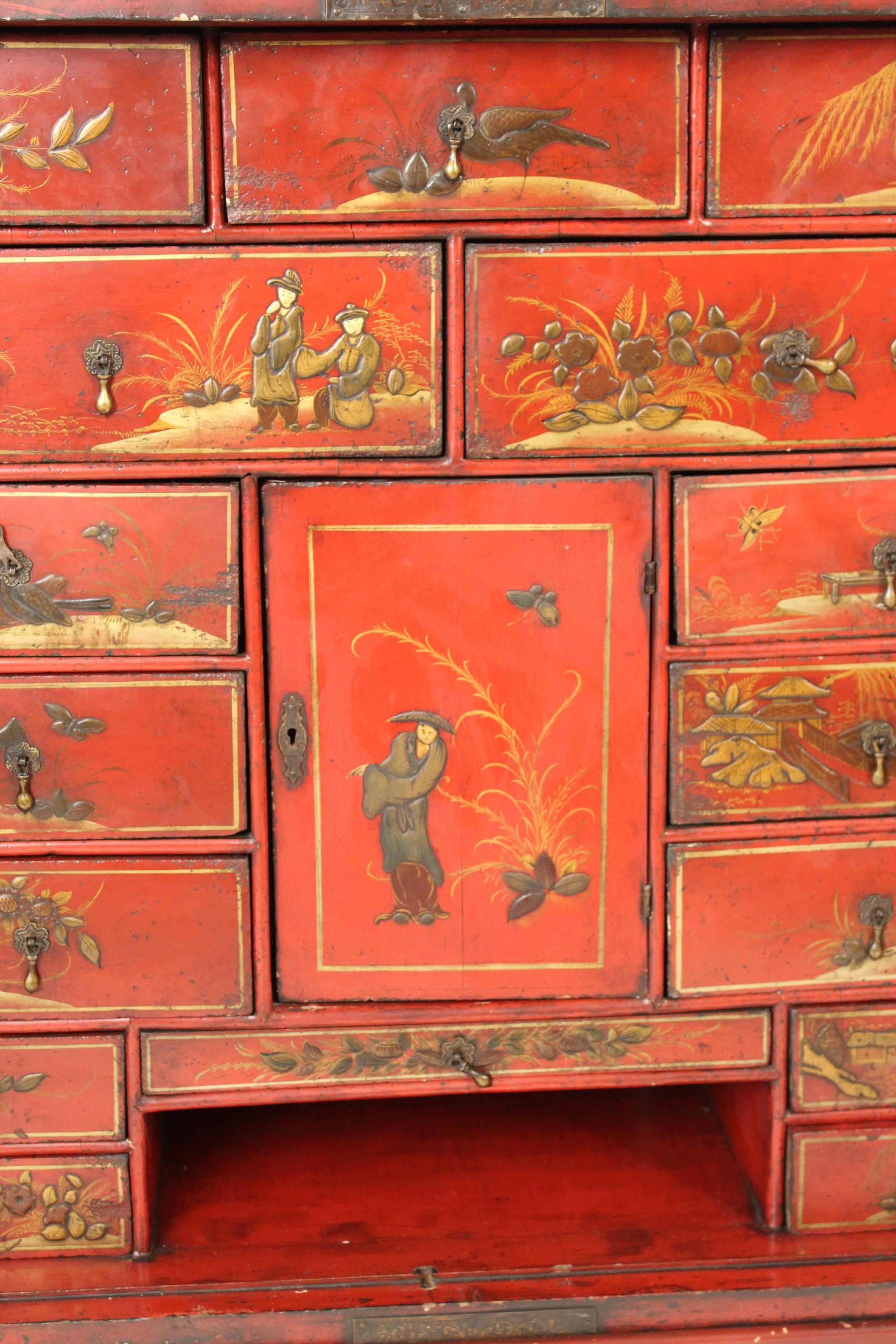 19th Century Antique Chinoiserie Two-Door Cabinet