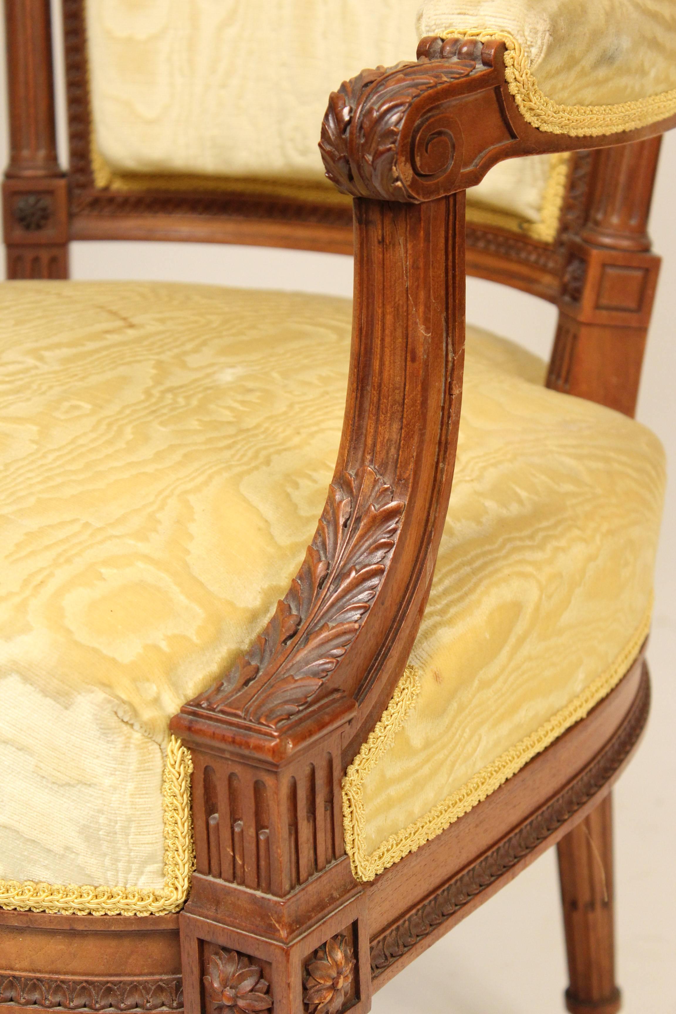 Upholstery Pair of Louis XVI Style Armchairs