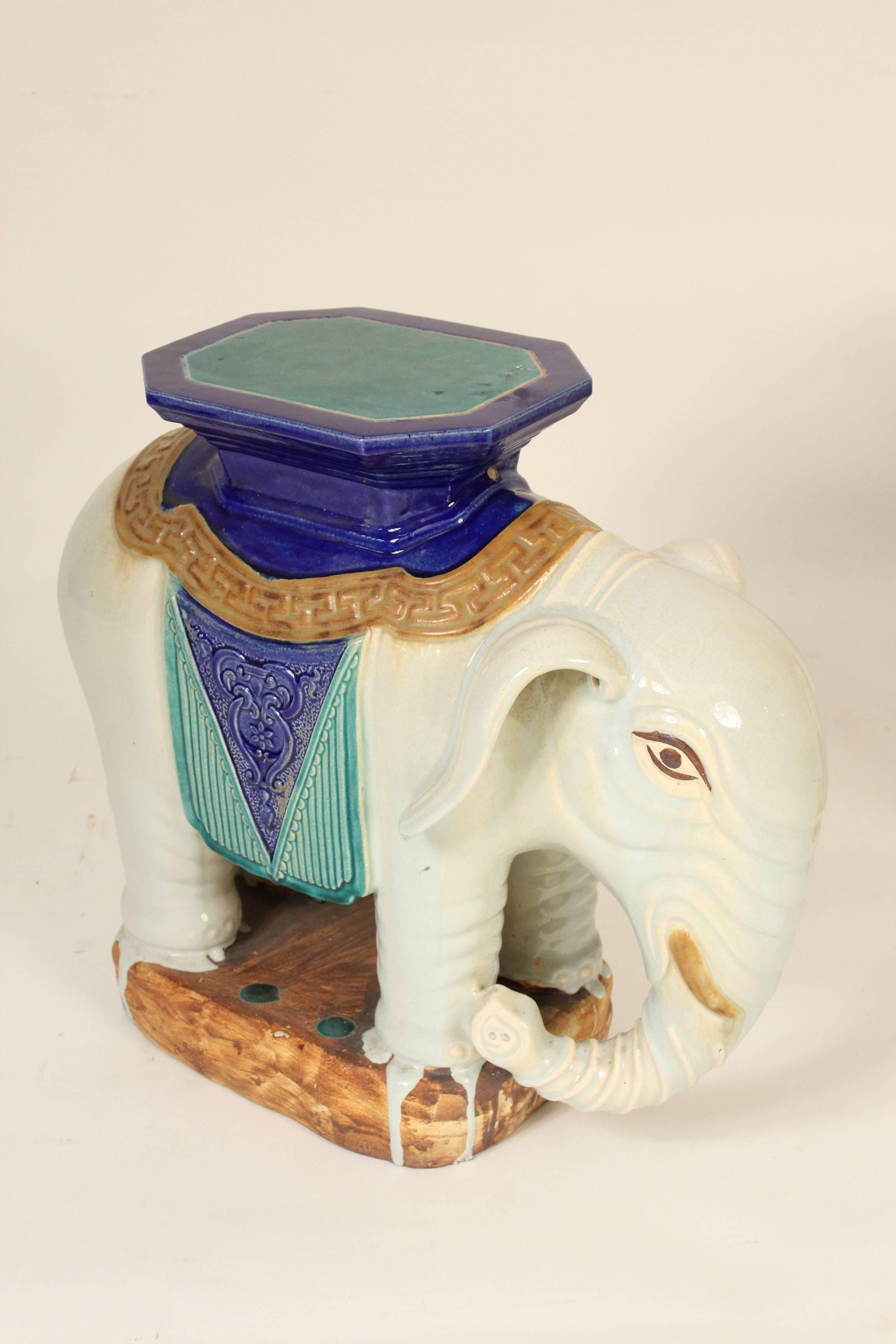 Chinese Export Pair of Chinese stoneware elephant form tables