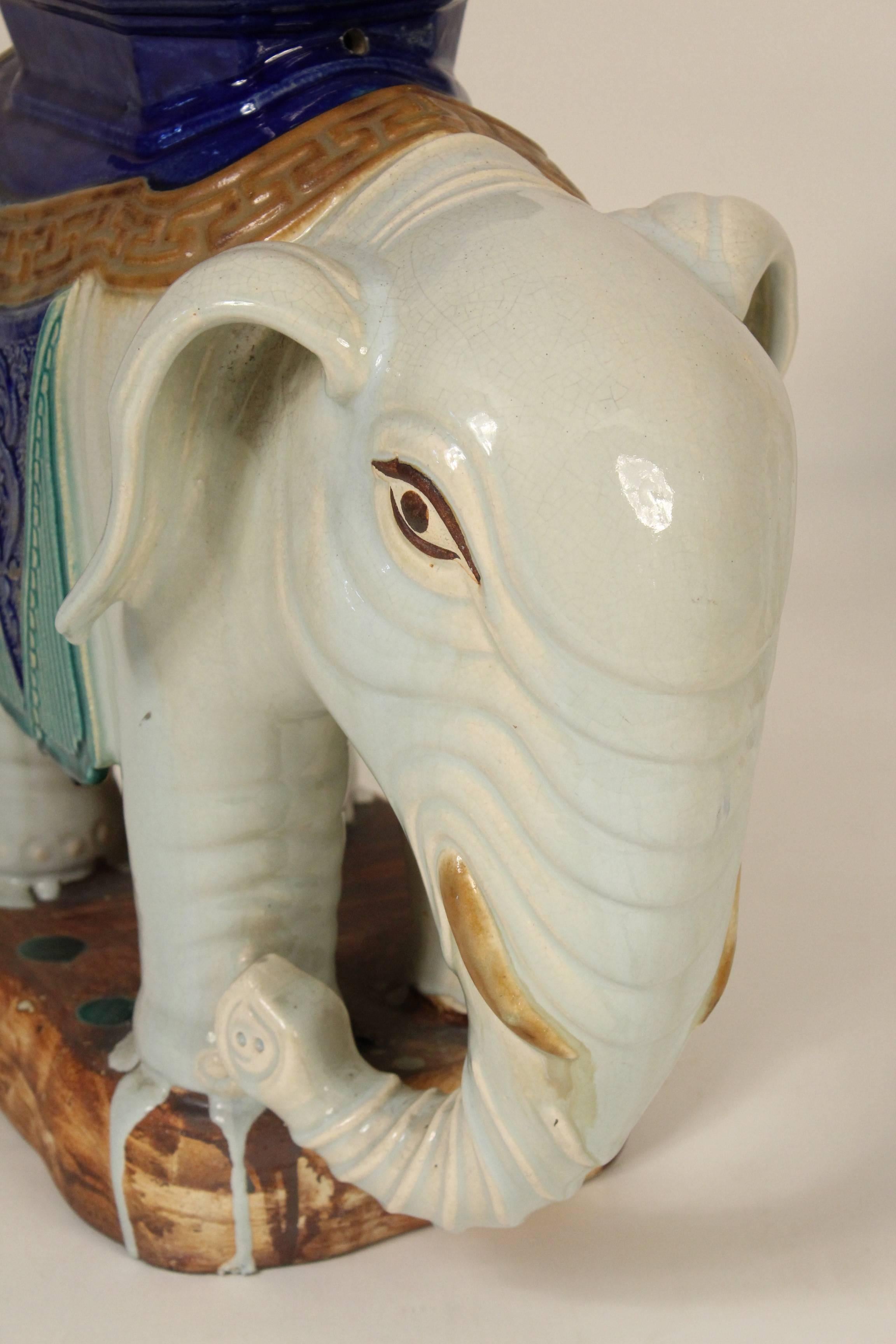 Asian Pair of Chinese stoneware elephant form tables