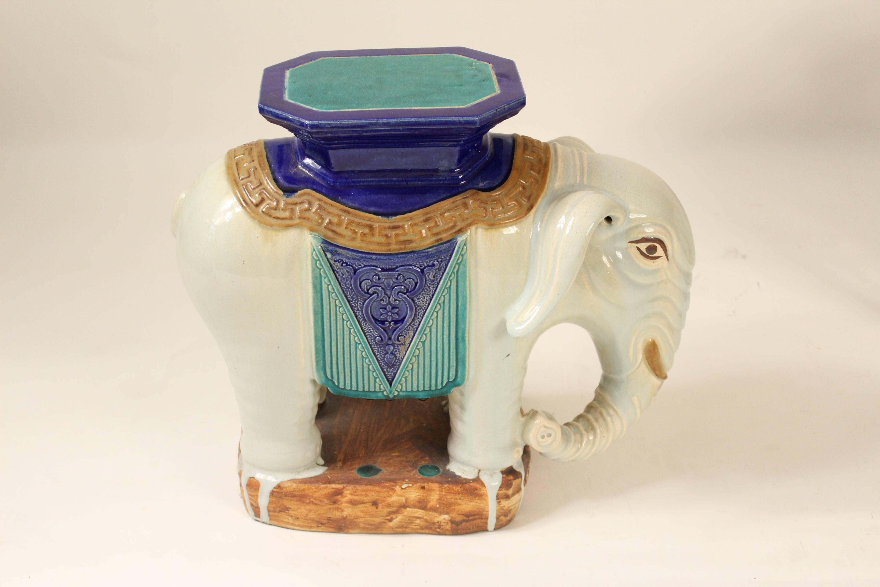 Pair of Chinese stoneware elephant form tables 2