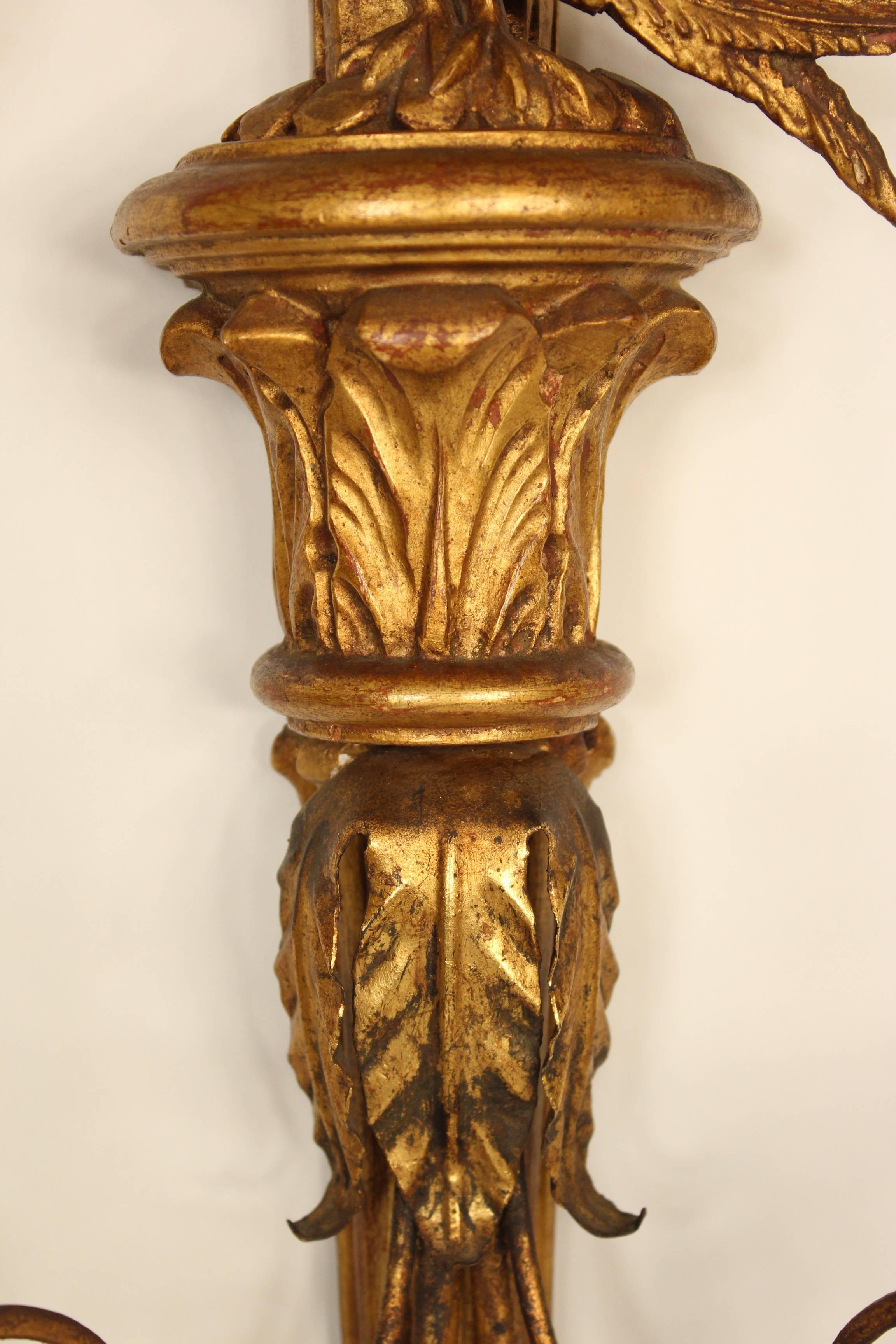 Mid-20th Century Pair of Neoclassical Style Wall Sconces