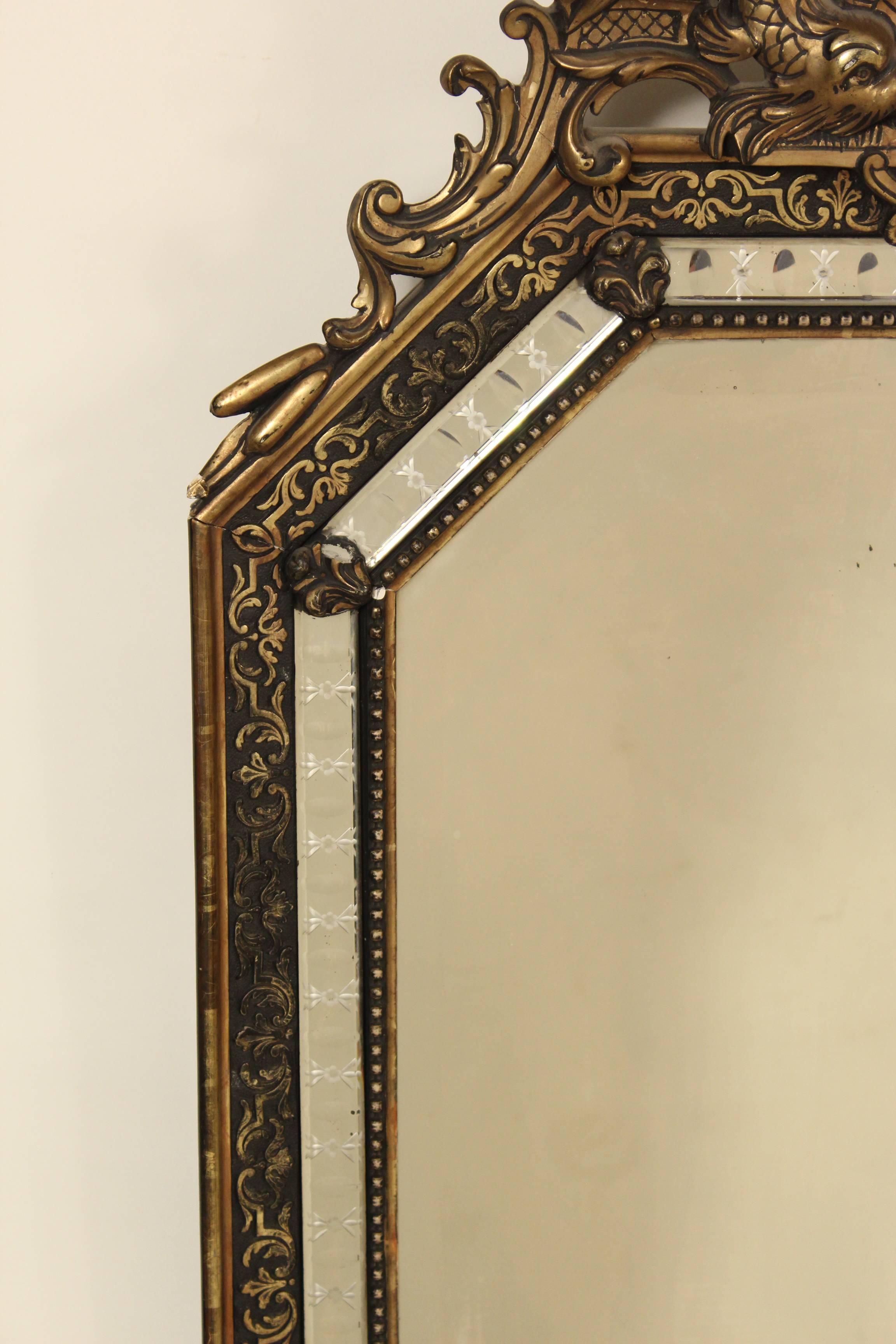European Napoleon III Style Giltwood Mirror