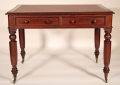 William IV Mahogany Writing Table with a Tooled Leather Top