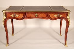 Antique Louis XV Style King Wood and Tulip Wood Bronze mounted desk