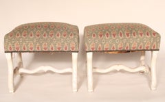 Pair of Louis XIV Style Painted Benches