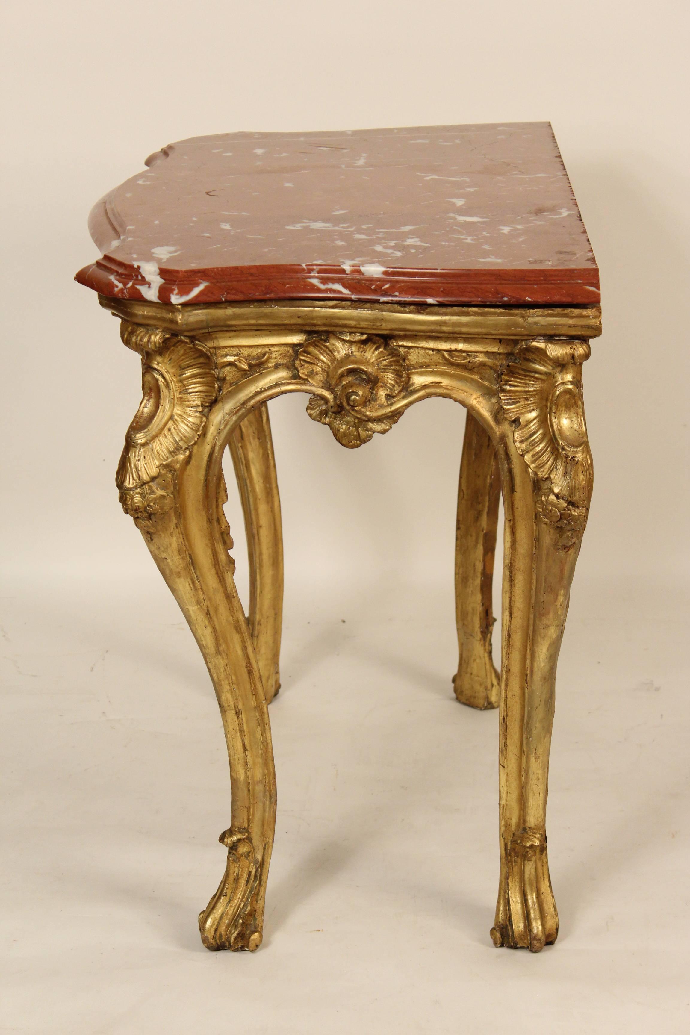 European Louis XV Giltwood Console Table