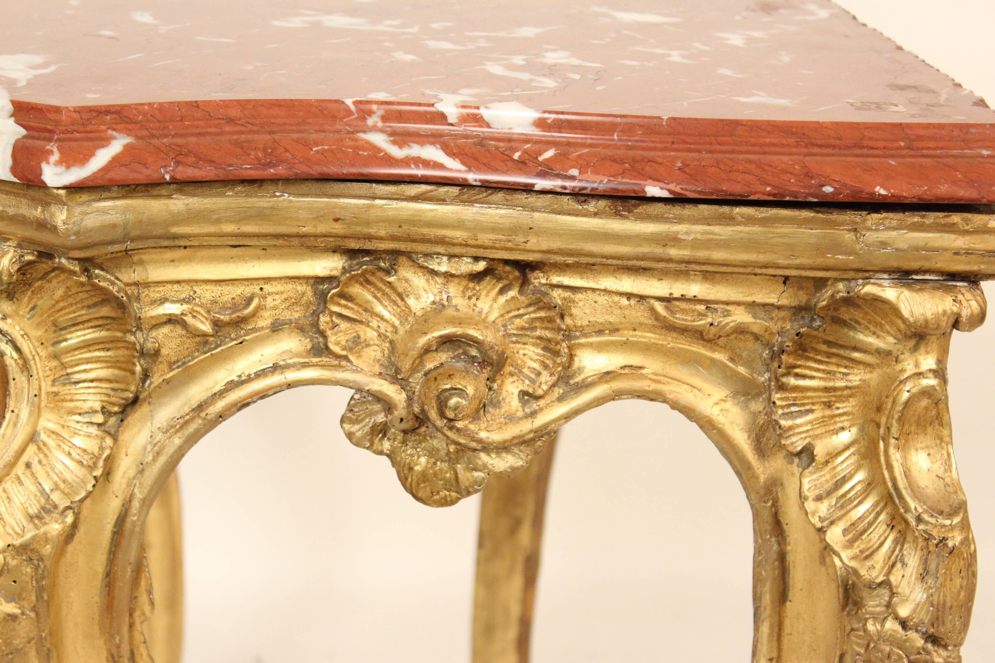 Louis XV Giltwood Console Table In Good Condition In Laguna Beach, CA