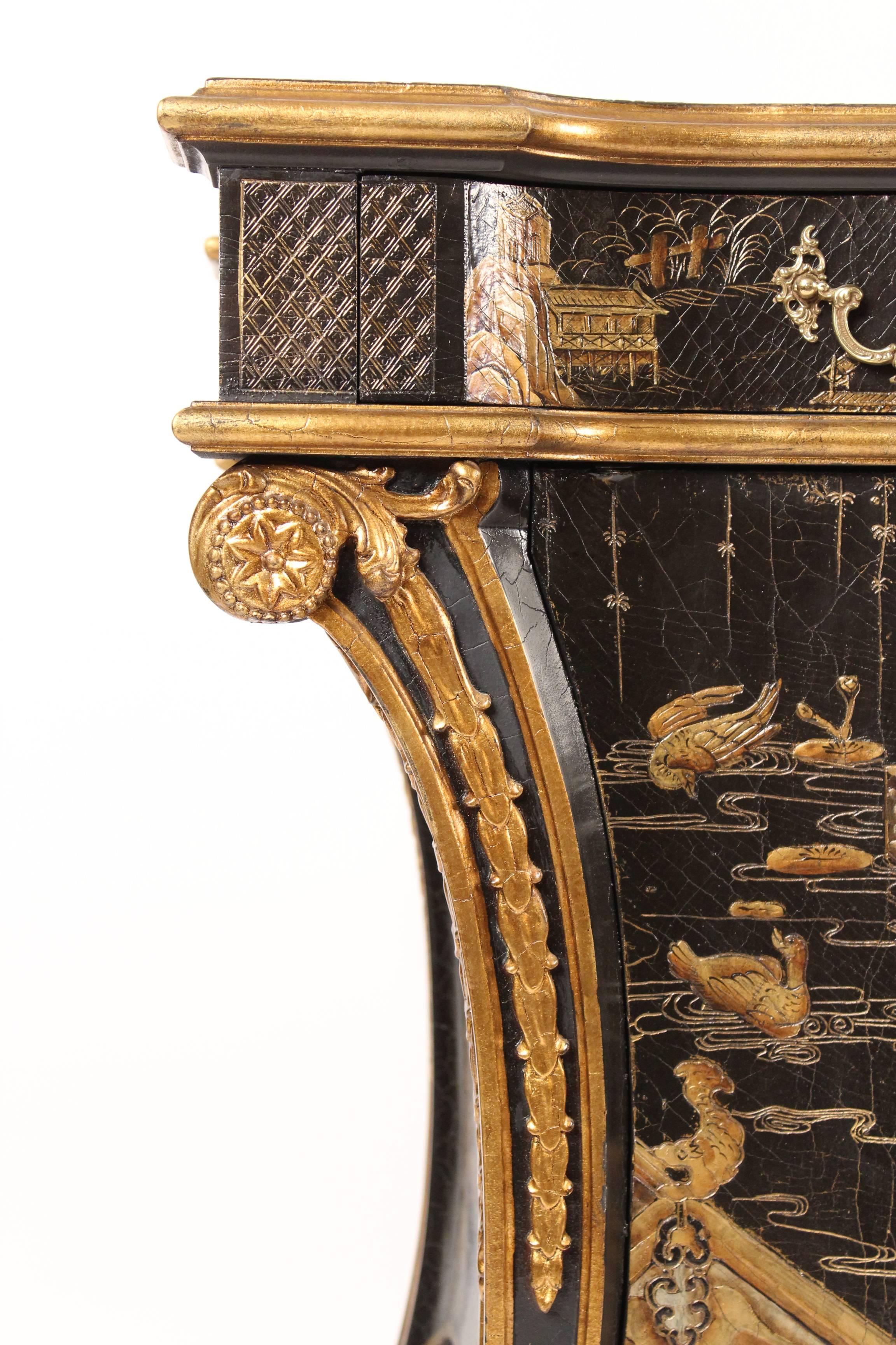 Georgian Style Chinoiserie Decorated Commode, Made by Baker 1