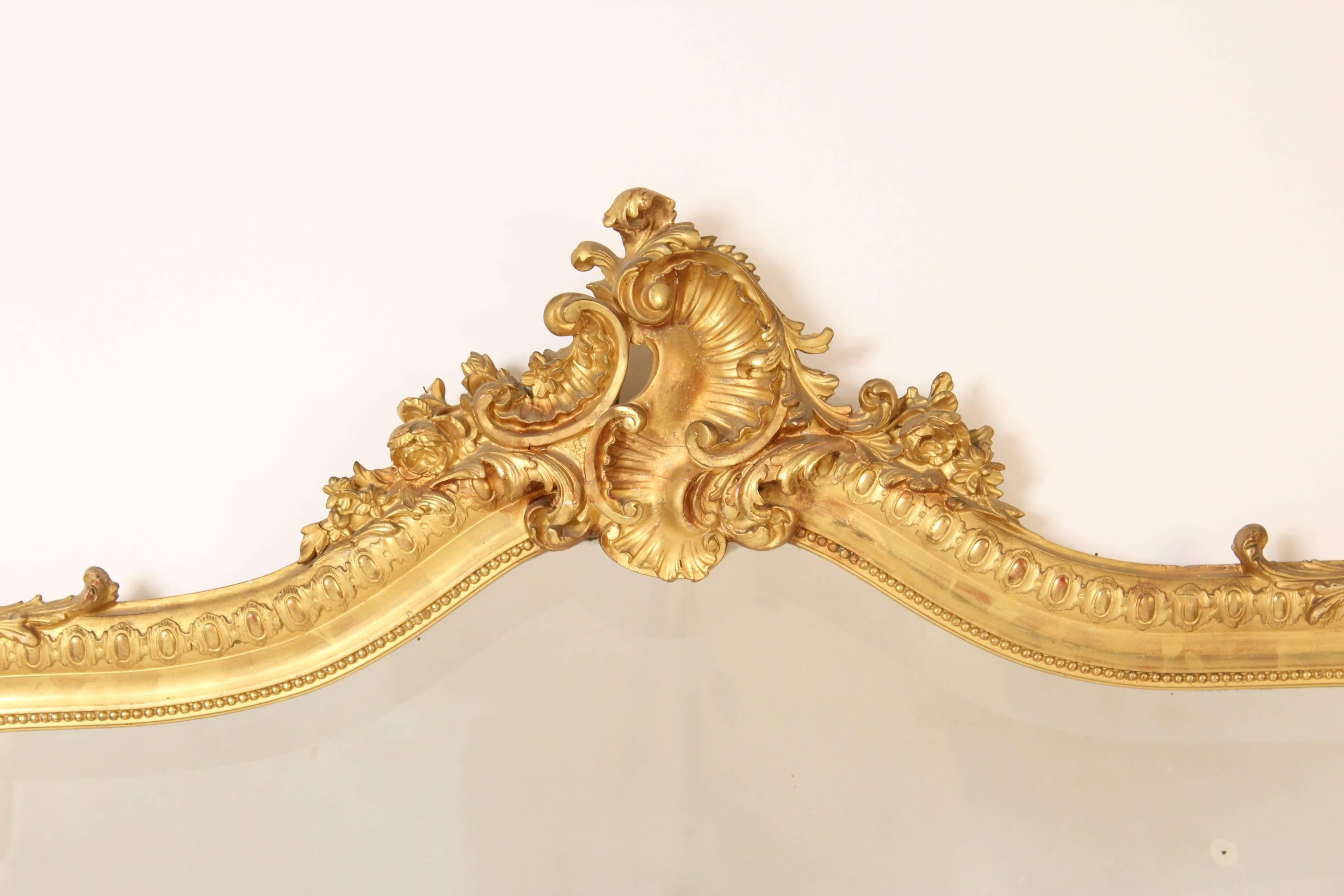 European Louis XV Style Giltwood Mirror