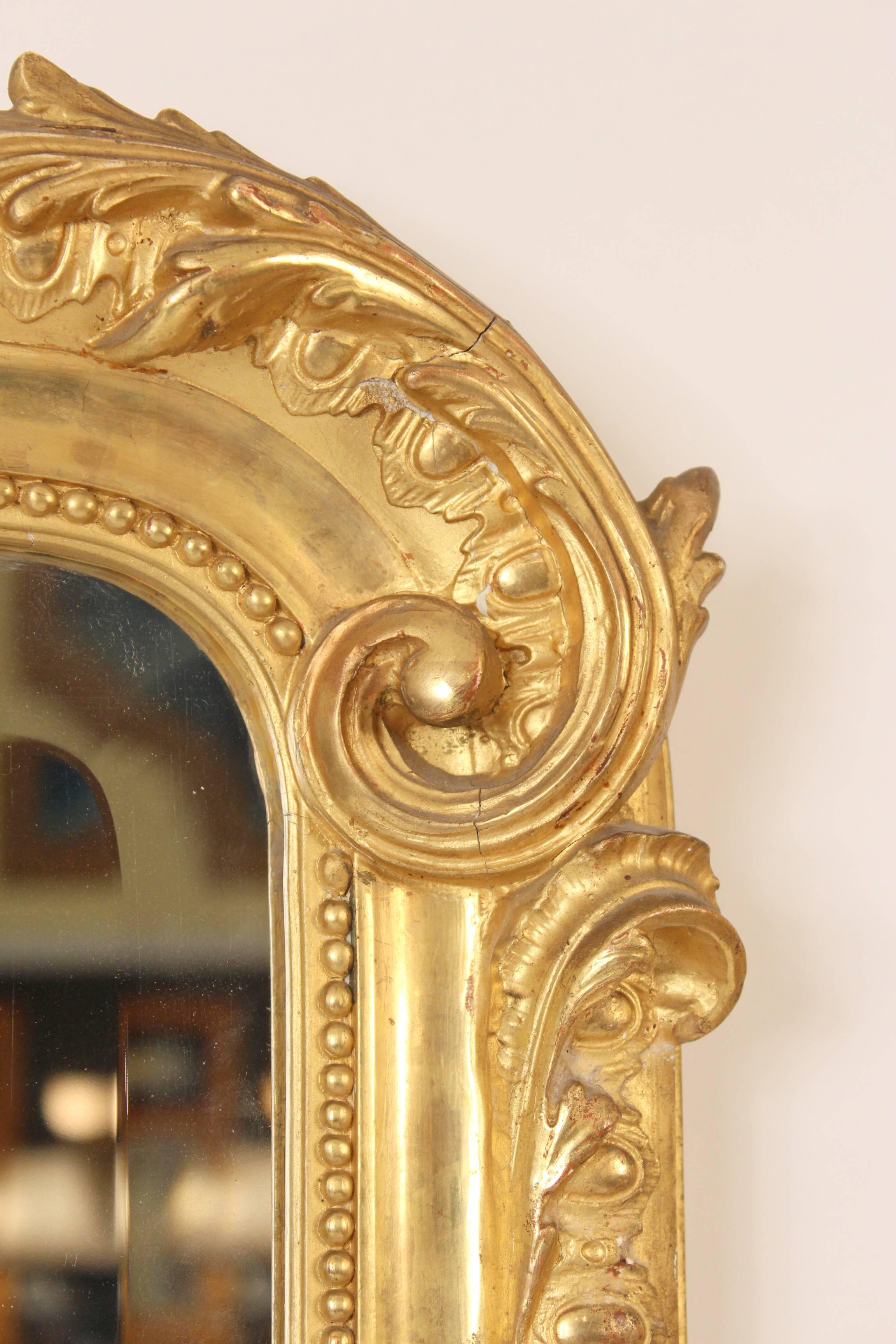 Gesso Louis XV Style Giltwood Mirror