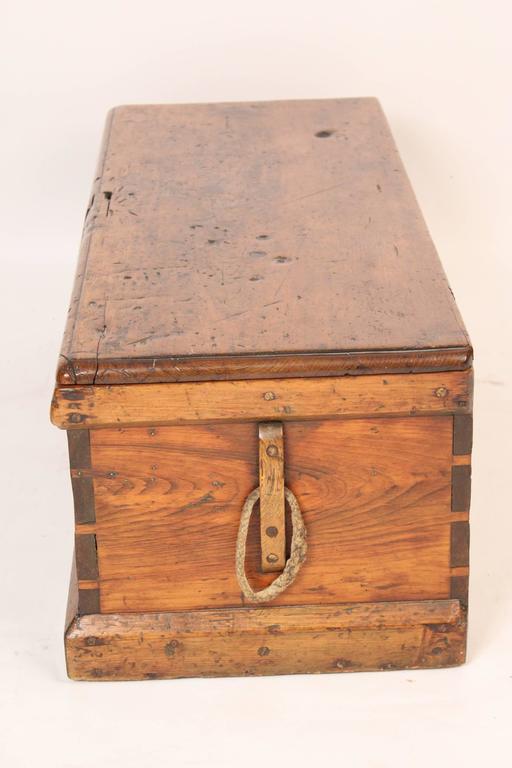 Antique Pine Trunk with Rope Handles at 1stDibs | rope trunk handles ...