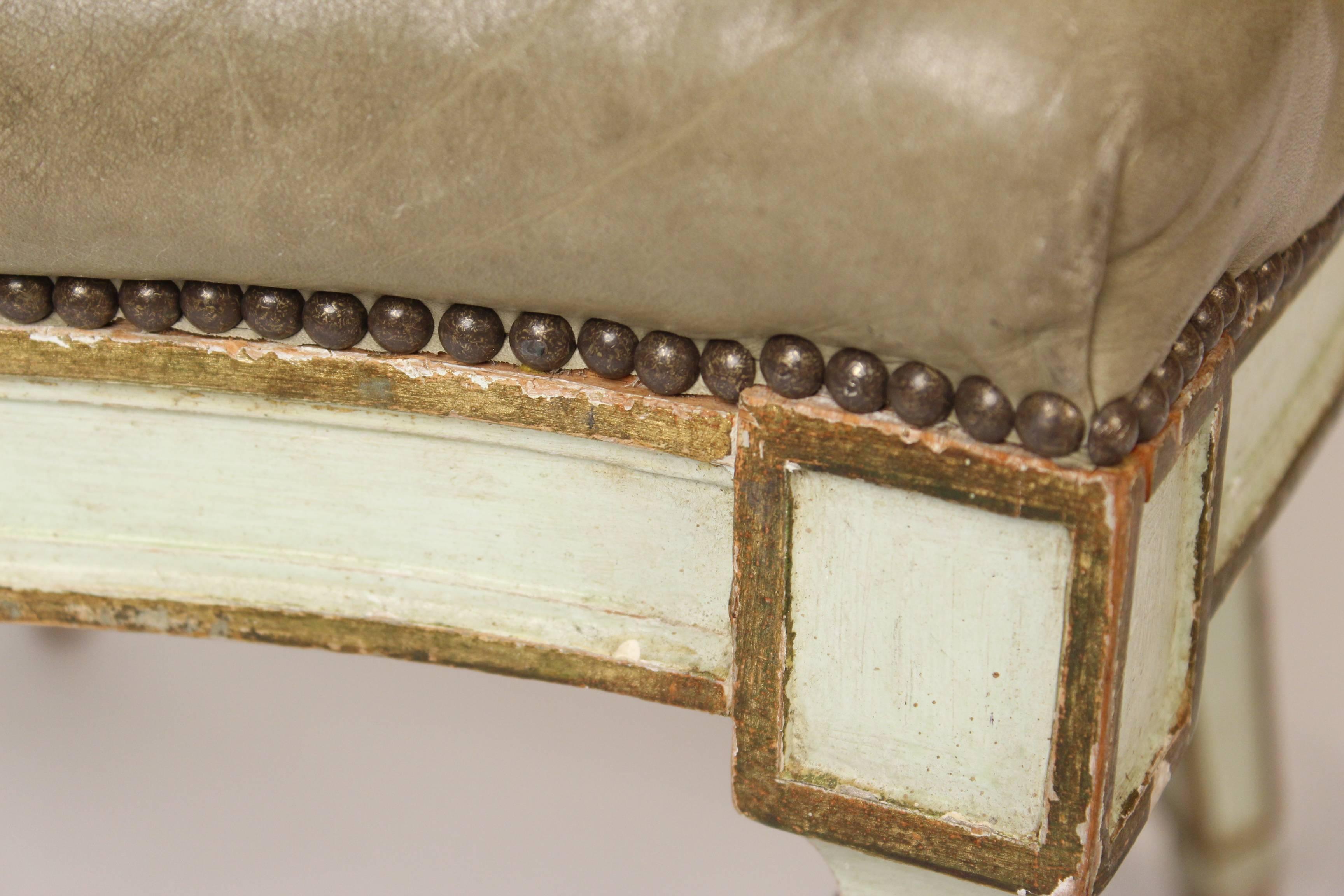 Neoclassical Style Painted and Gilt Armchair 4