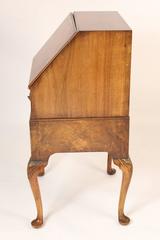 George I Style Burl Walnut Slant Top Desk