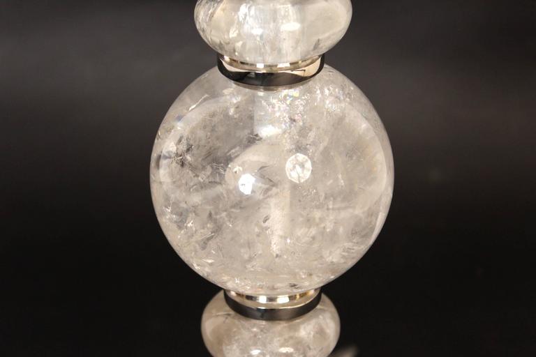 Mid-Century Modern Pair of Rock Crystal Lamps For Sale