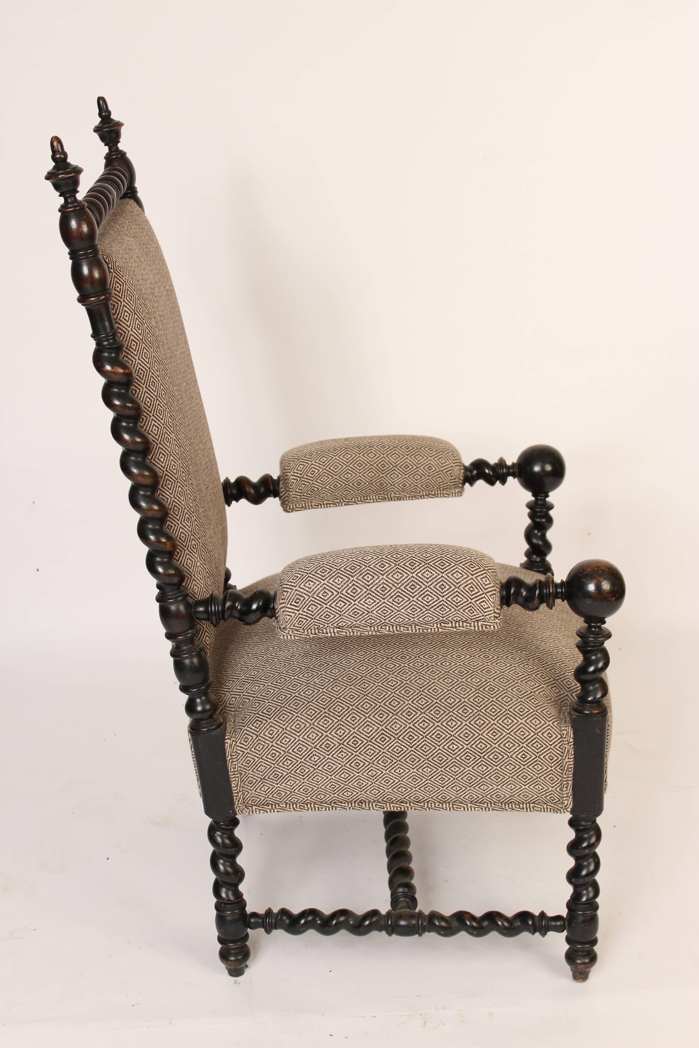 Louis XIII style turned armchair, late 19th century.