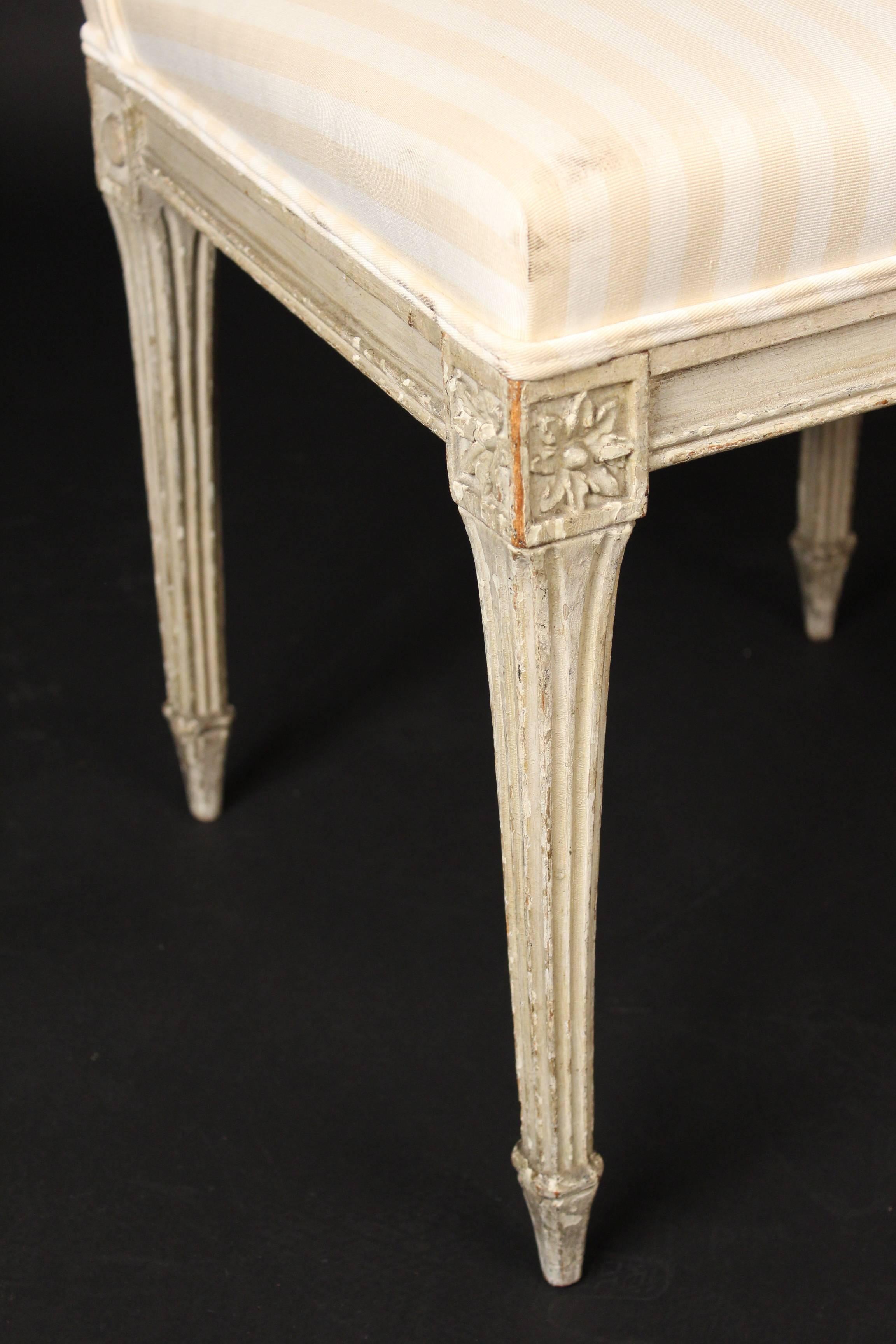 Set of Four Antique Louis XVI Style Painted Side Chairs 2