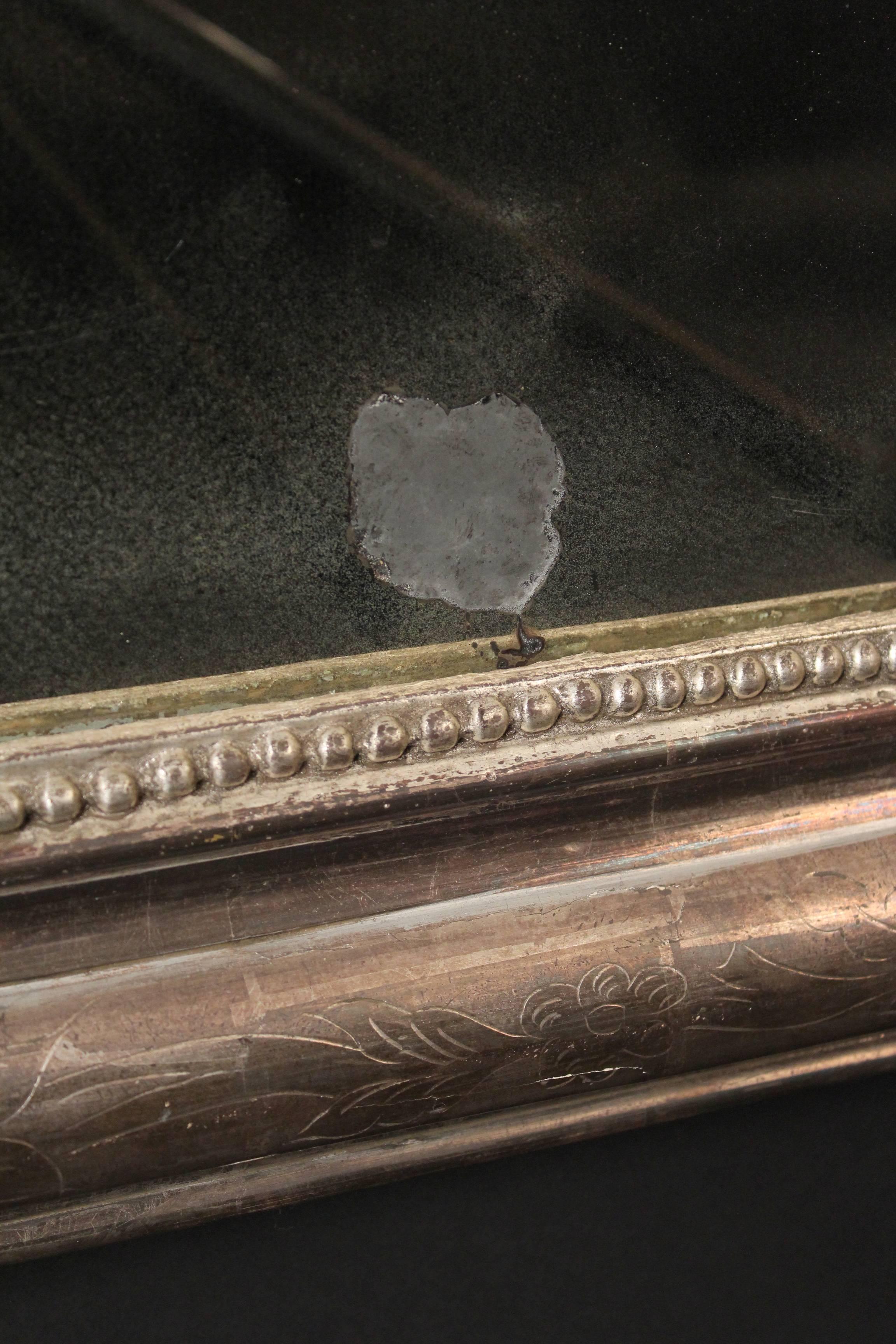 Late 19th Century Napoleon III Silver Leafed Mirror