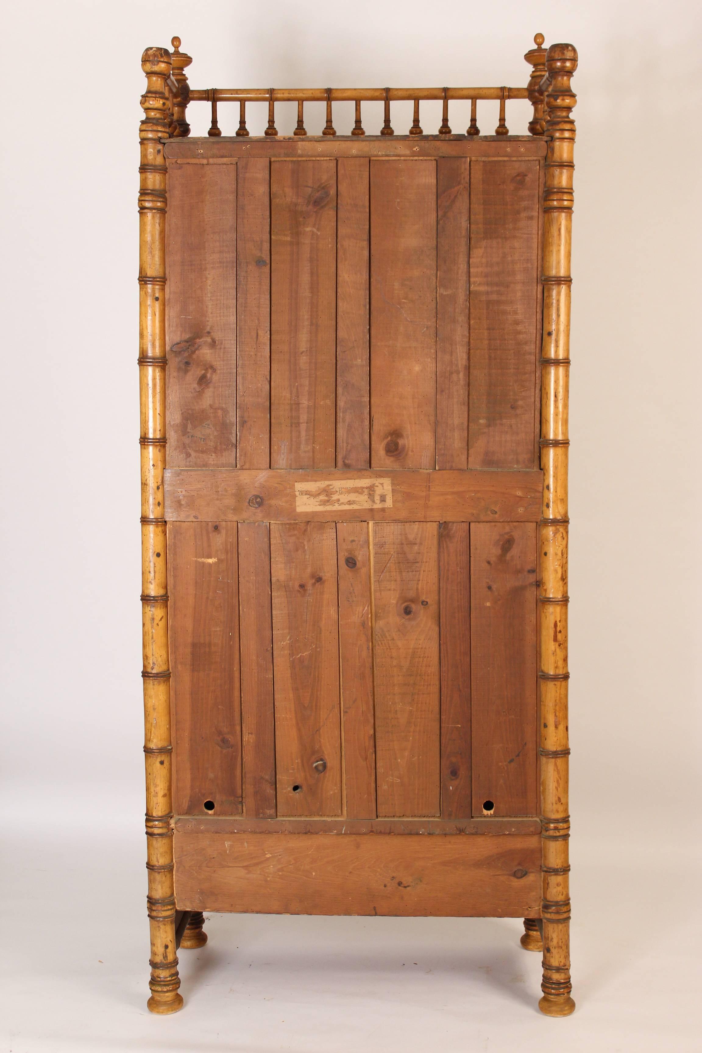 Faux Bamboo and Pine Armoire 1
