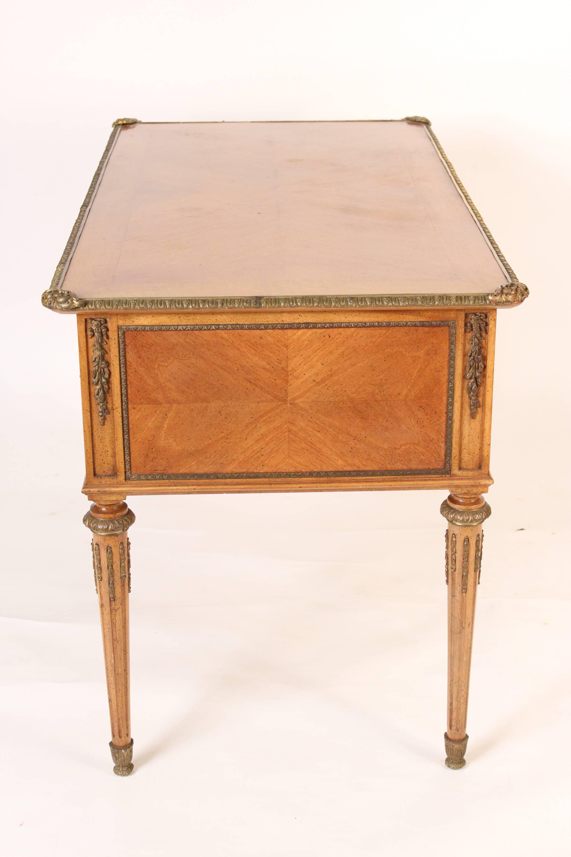 Louis XVI style bronze-mounted desk, probably made in Spain, circa 1960s.