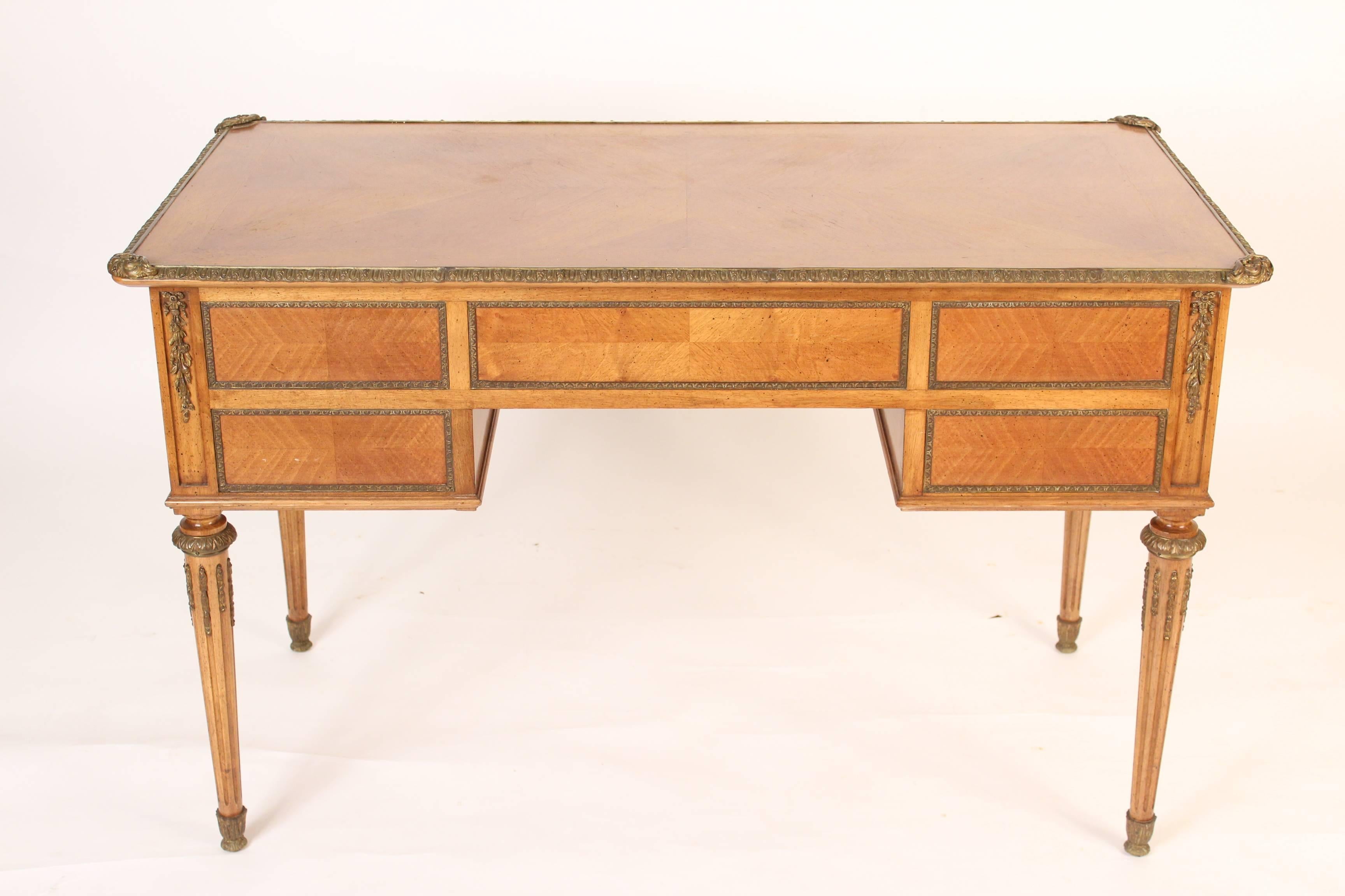 Louis XVI Style Bronze Mounted Desk In Good Condition In Laguna Beach, CA