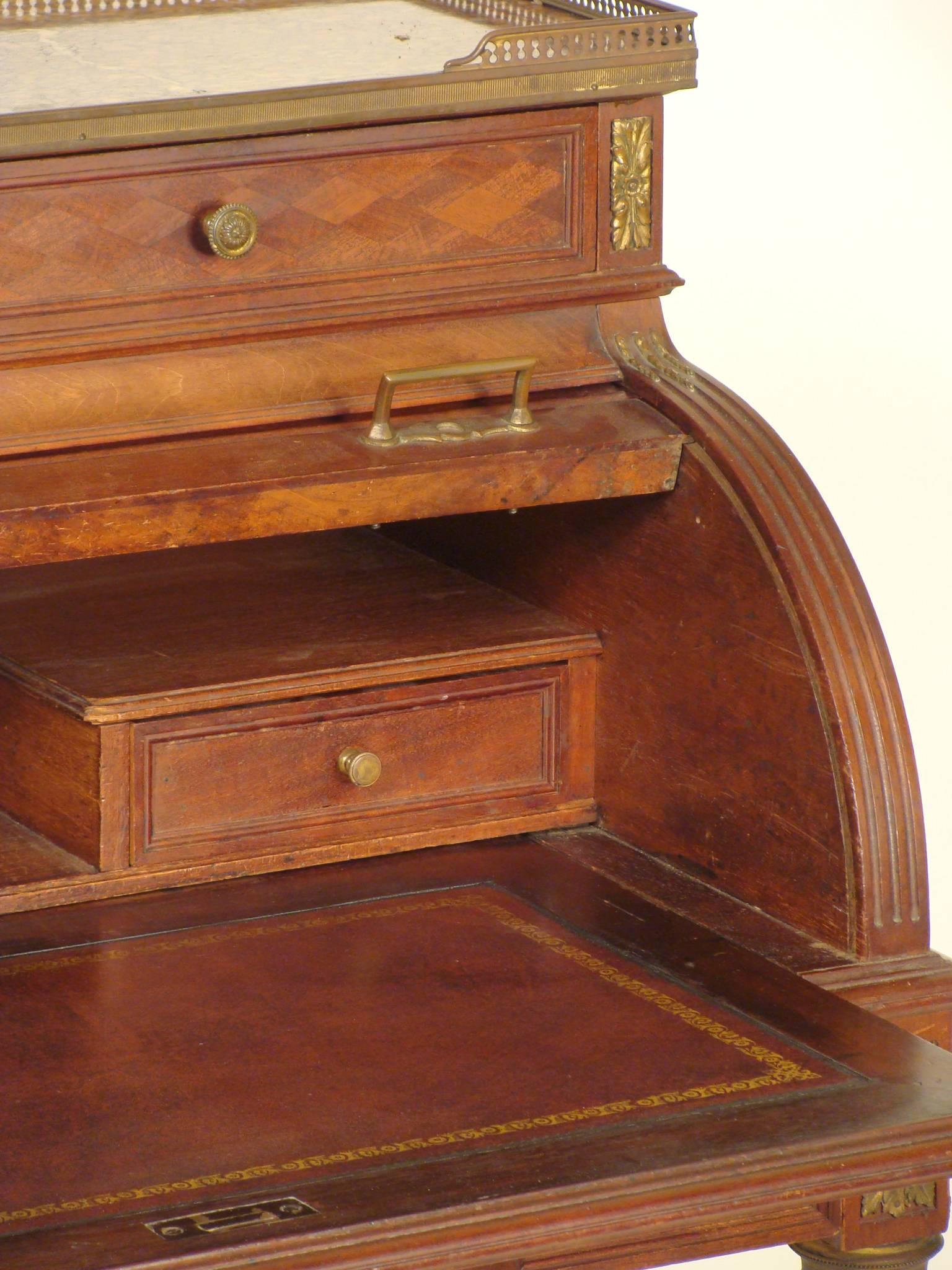 Louis XVI Style Cylinder Desk In Good Condition For Sale In Laguna Beach, CA