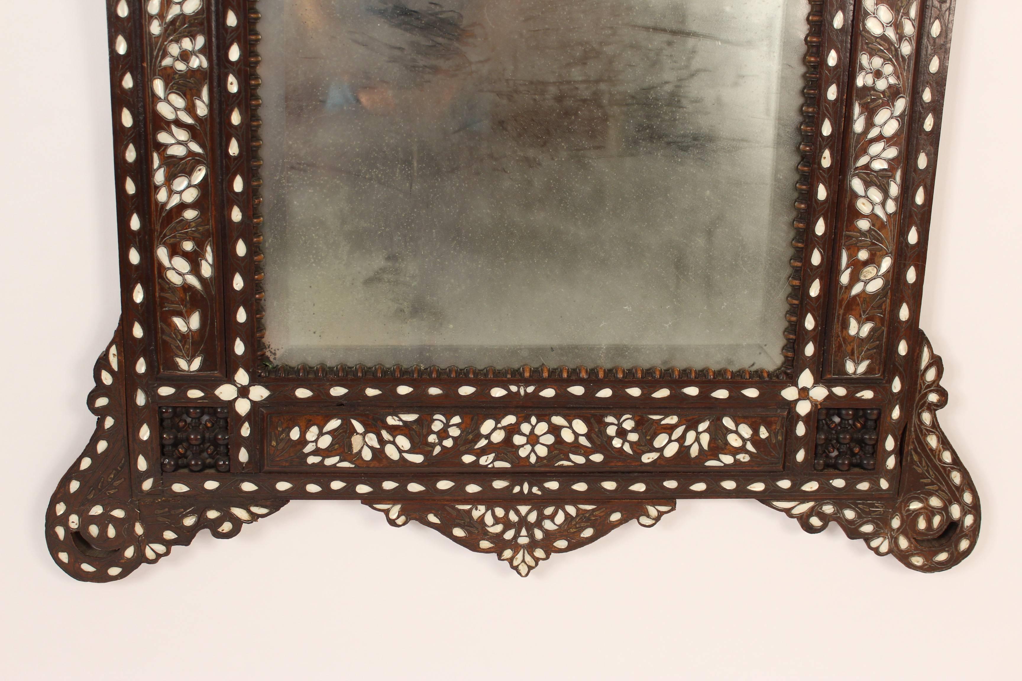 Middle Eastern Inlaid Mirror In Good Condition In Laguna Beach, CA