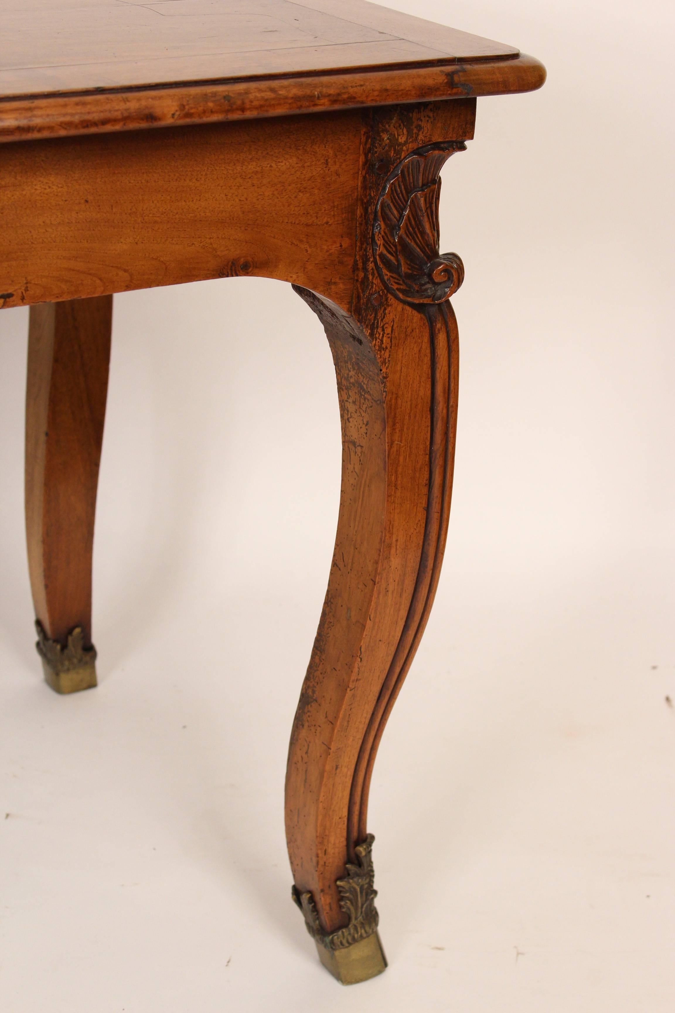 Bronze Louis XV Provincial Style Walnut Writing Table
