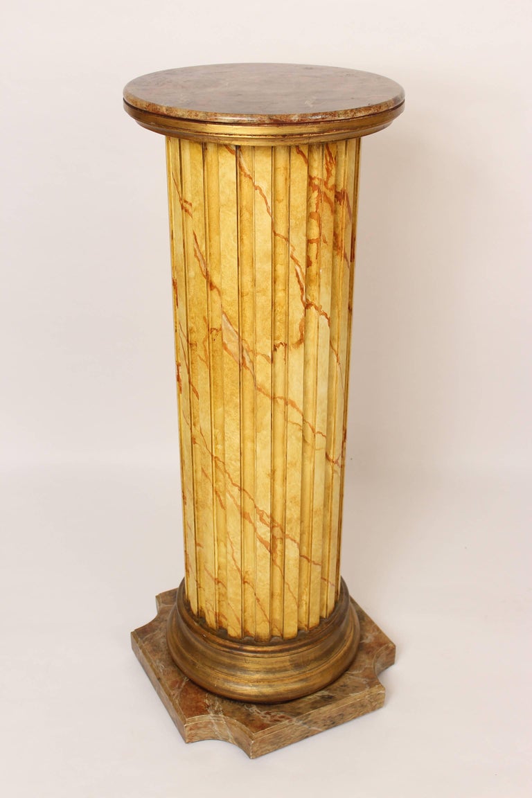Pair of Mariano Garcia Faux Marble Pedestals For Sale at 1stdibs