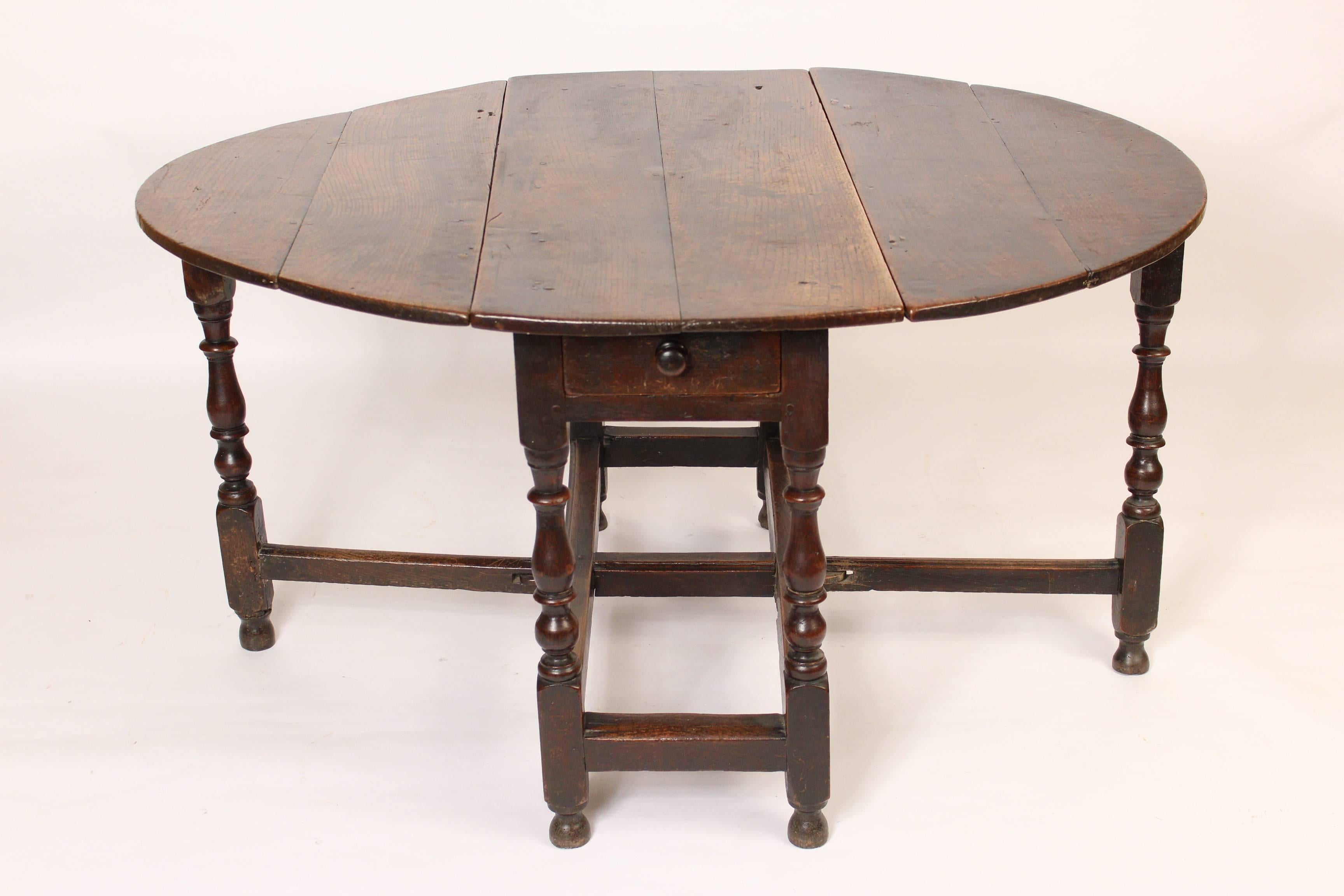 Jacobean Antique English Oak Gate Leg Table