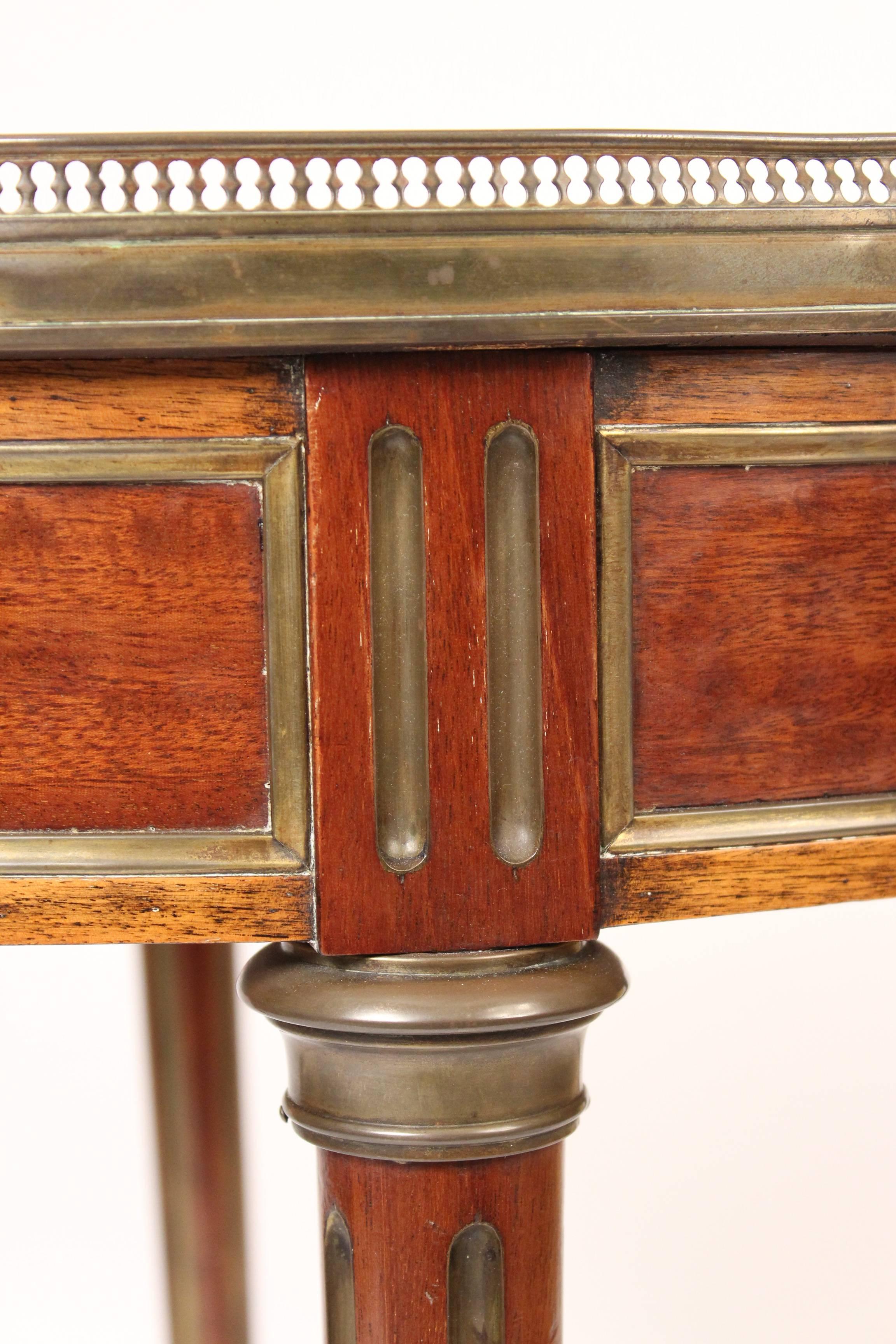 Early 20th Century Louis XVI Mahogany Marble-Top Bouillotte Table