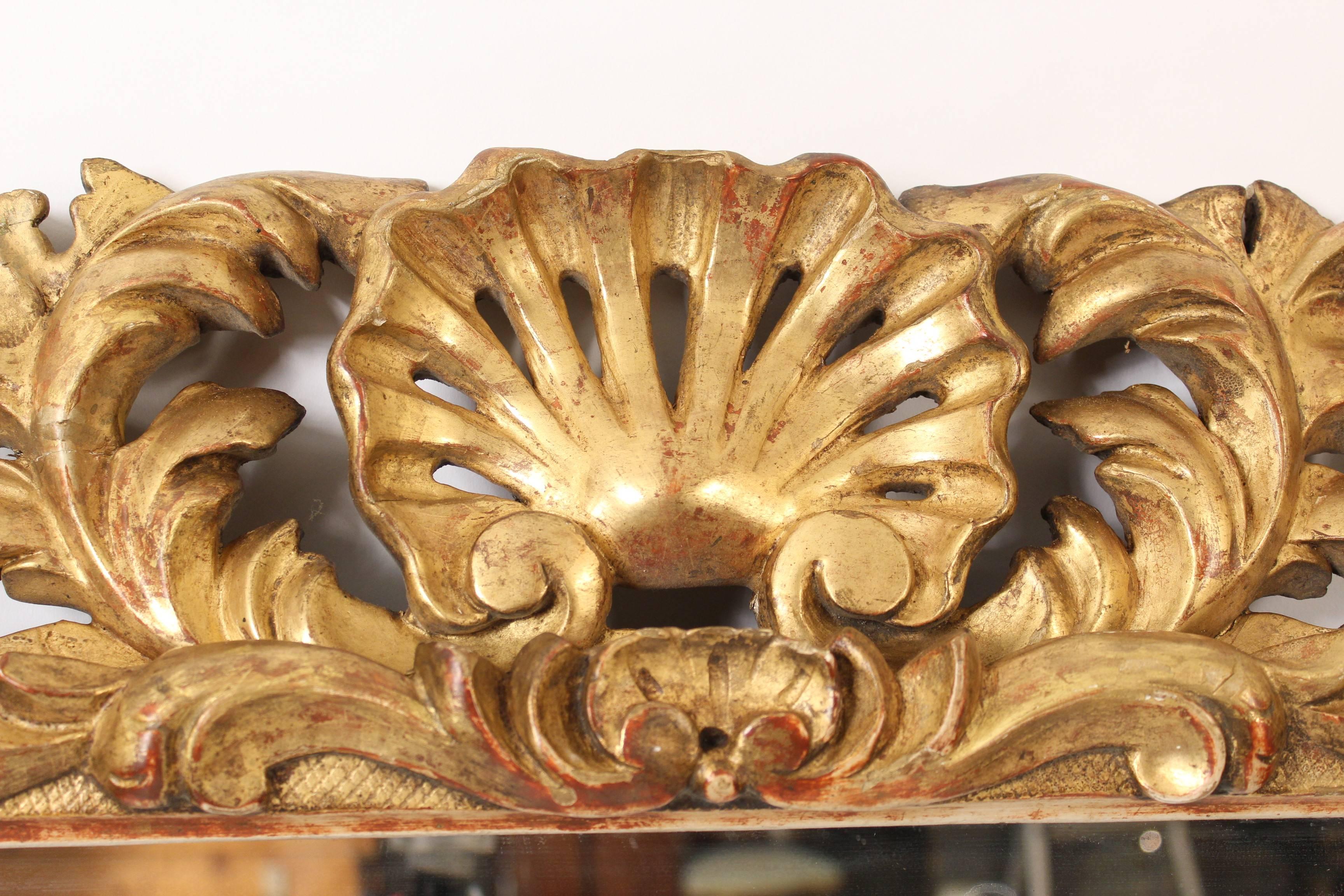 19th Century Antique Baroque Style Gilt Wood Mirror