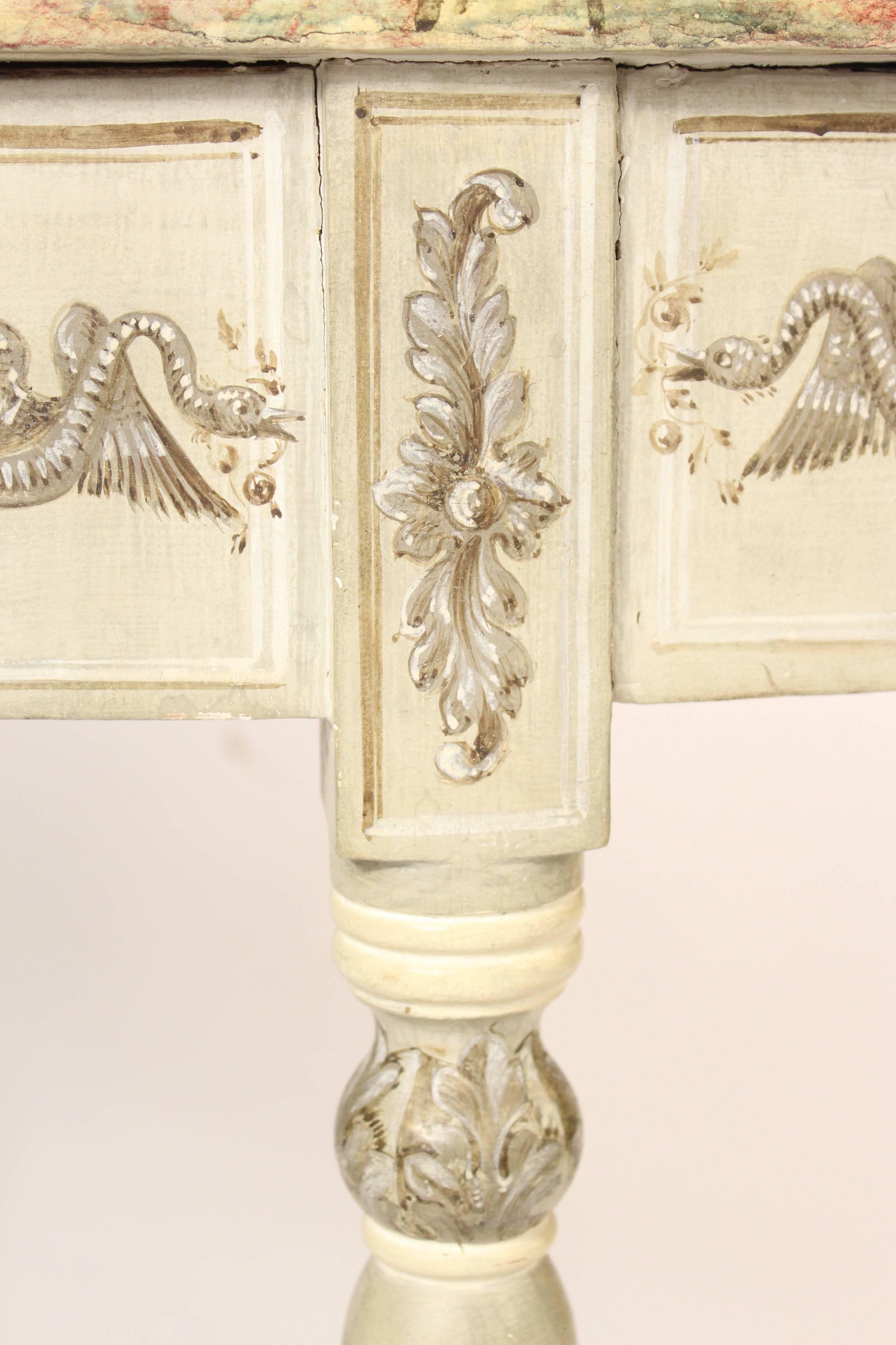 Mid-19th Century Louis Philippe Painted Demilune Console Table