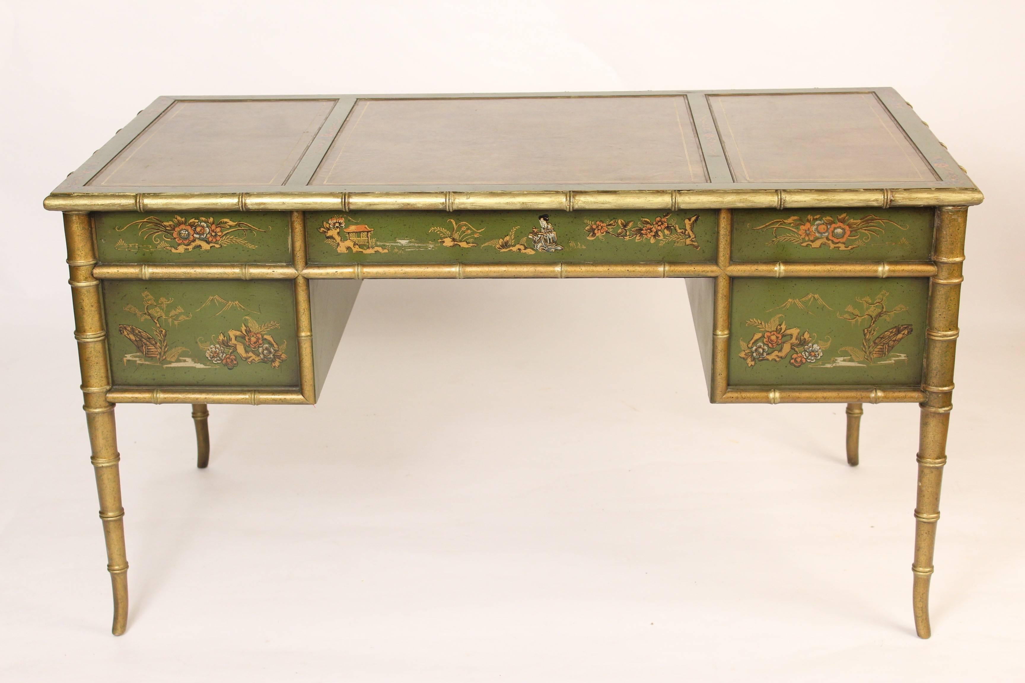 English Regency Style Chinoiserie Decorated Desk 2