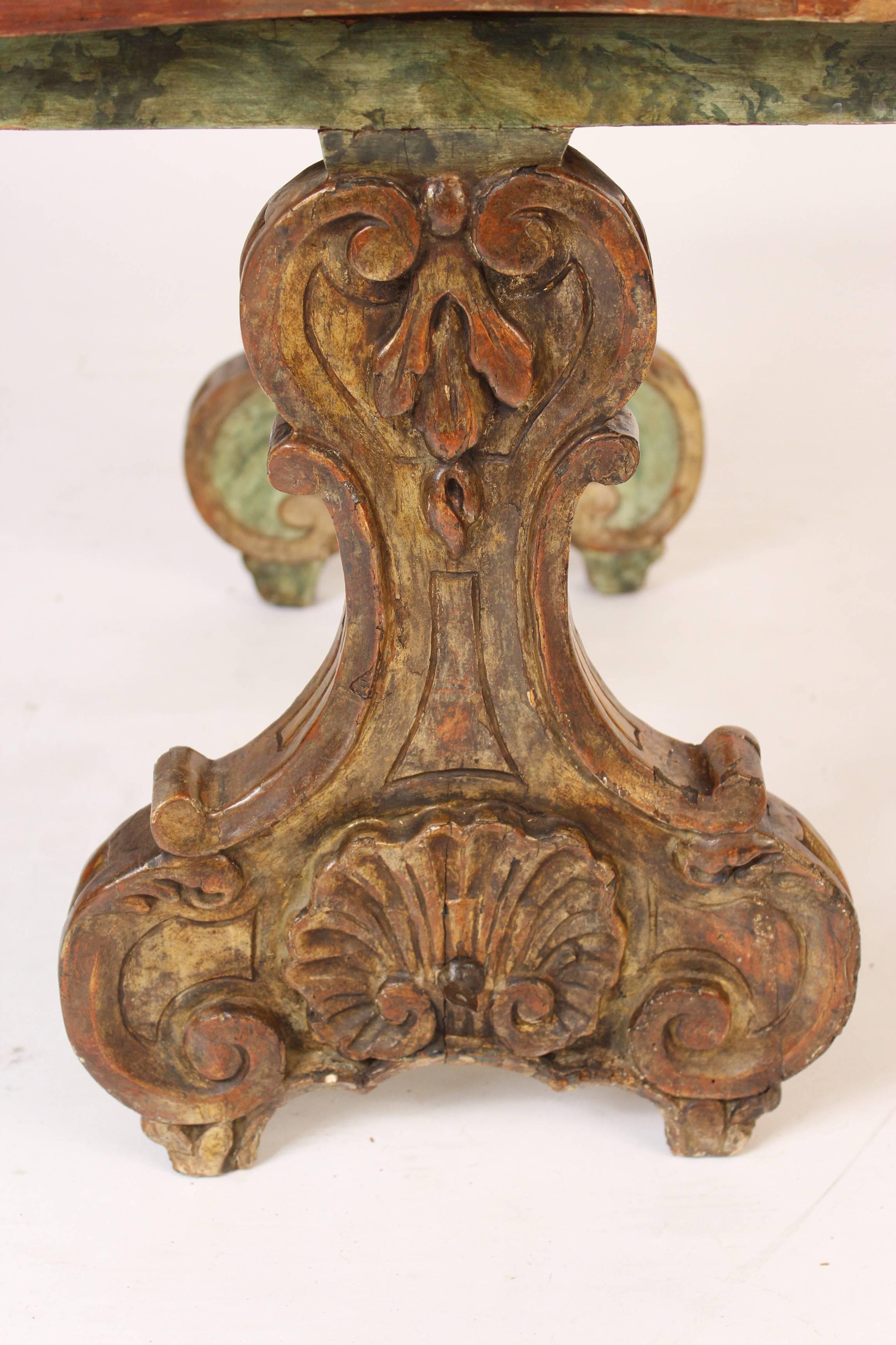 Italian Baroque Style Painted and Partial-Gilt Occasional Table