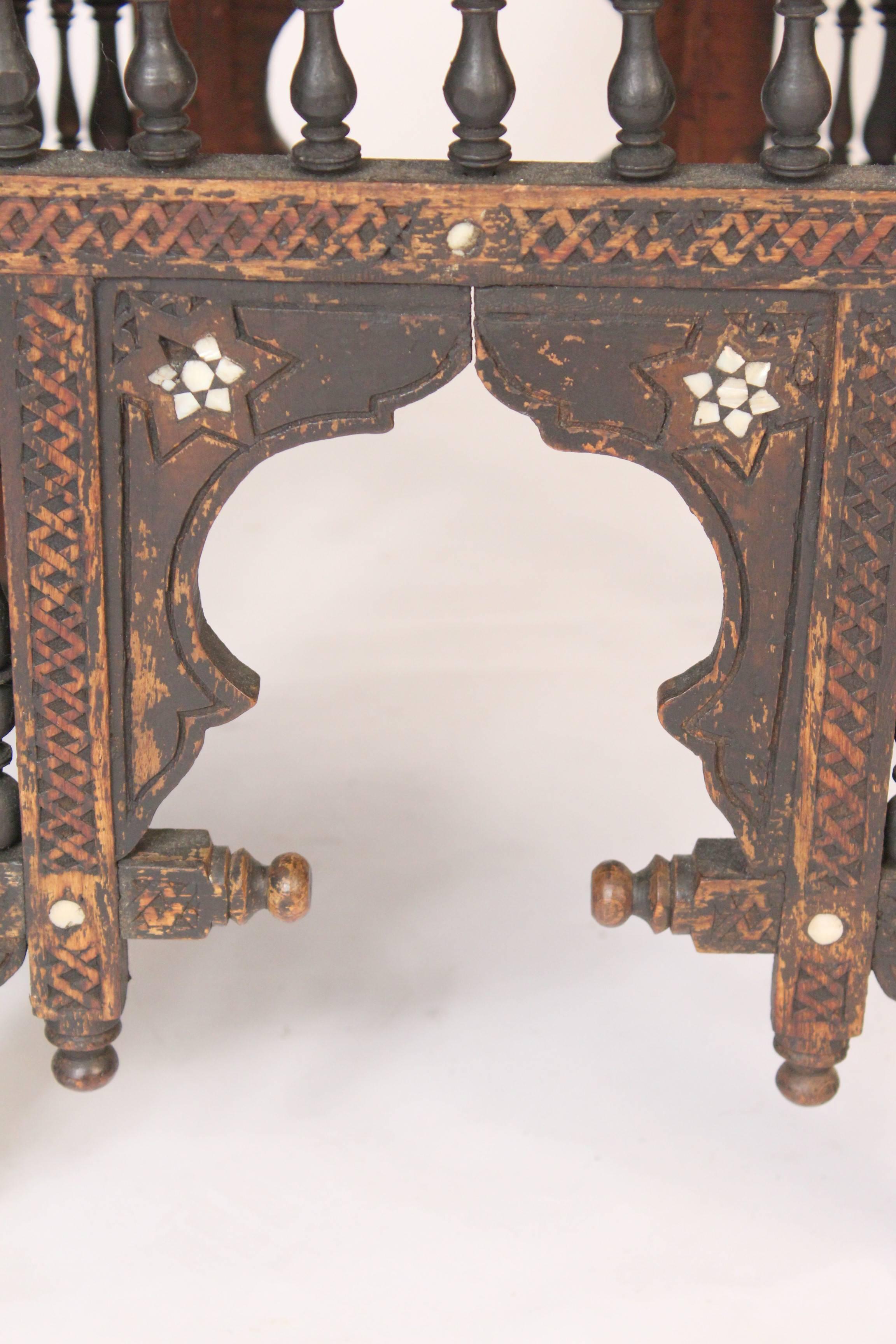 Moorish Moroccan Inlaid Bench