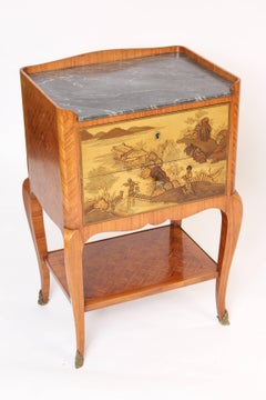 Pair of Louis XV Style Chinoiserie Decorated Occasional Tables