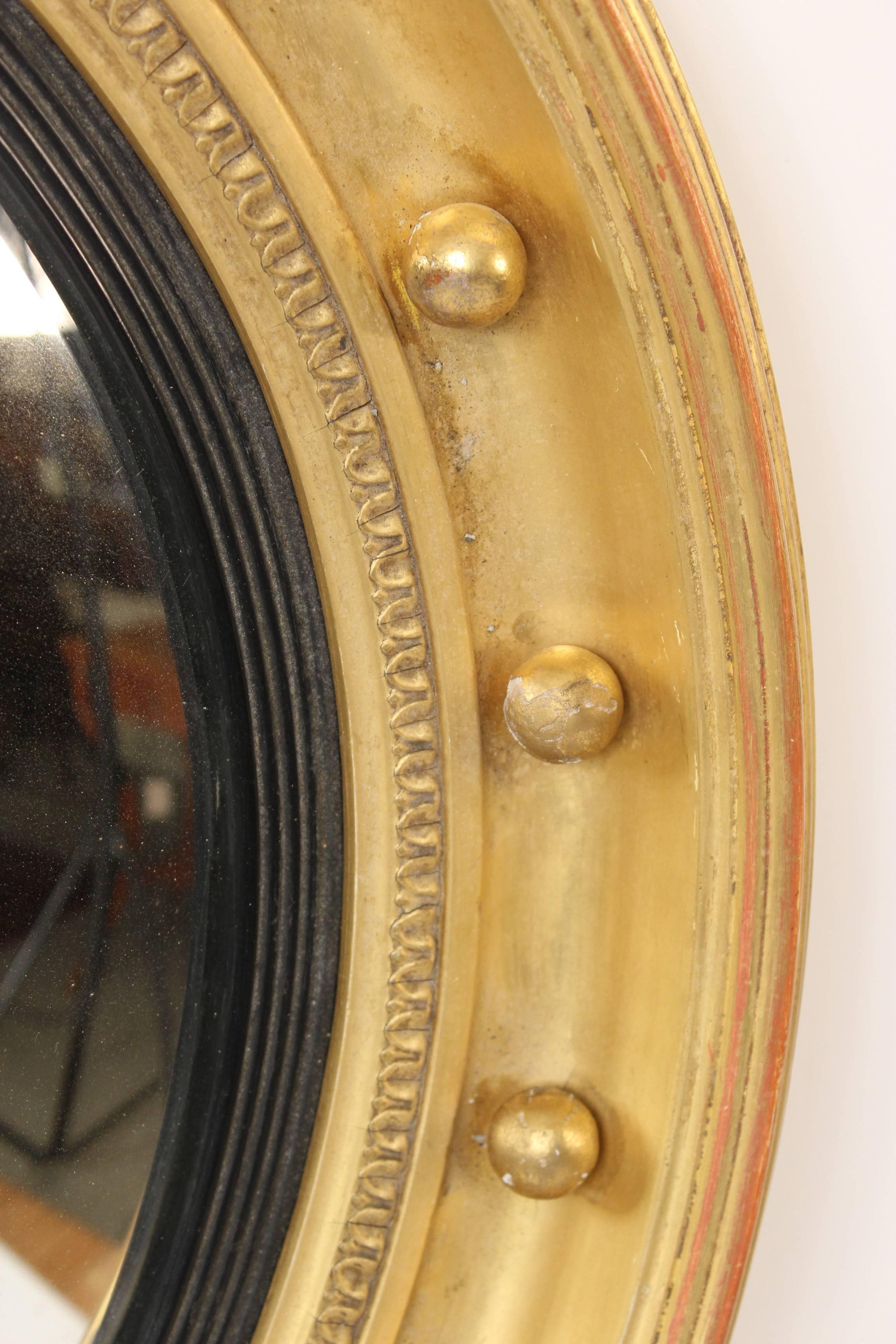 Late 19th Century George III Style Giltwood Bulls Eye Mirror