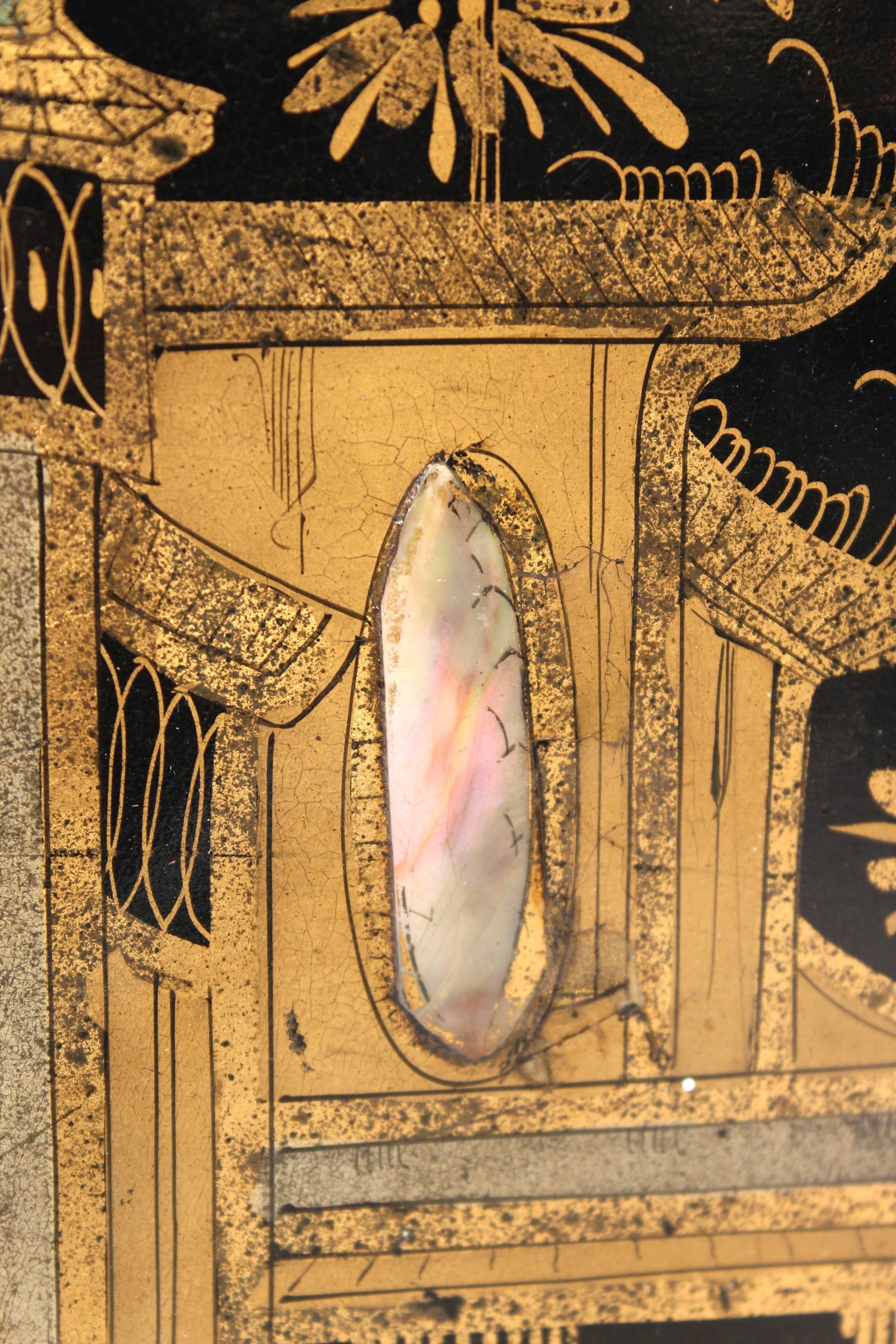 Late 19th Century English Regency Chinoiserie Style Tole Tray Table