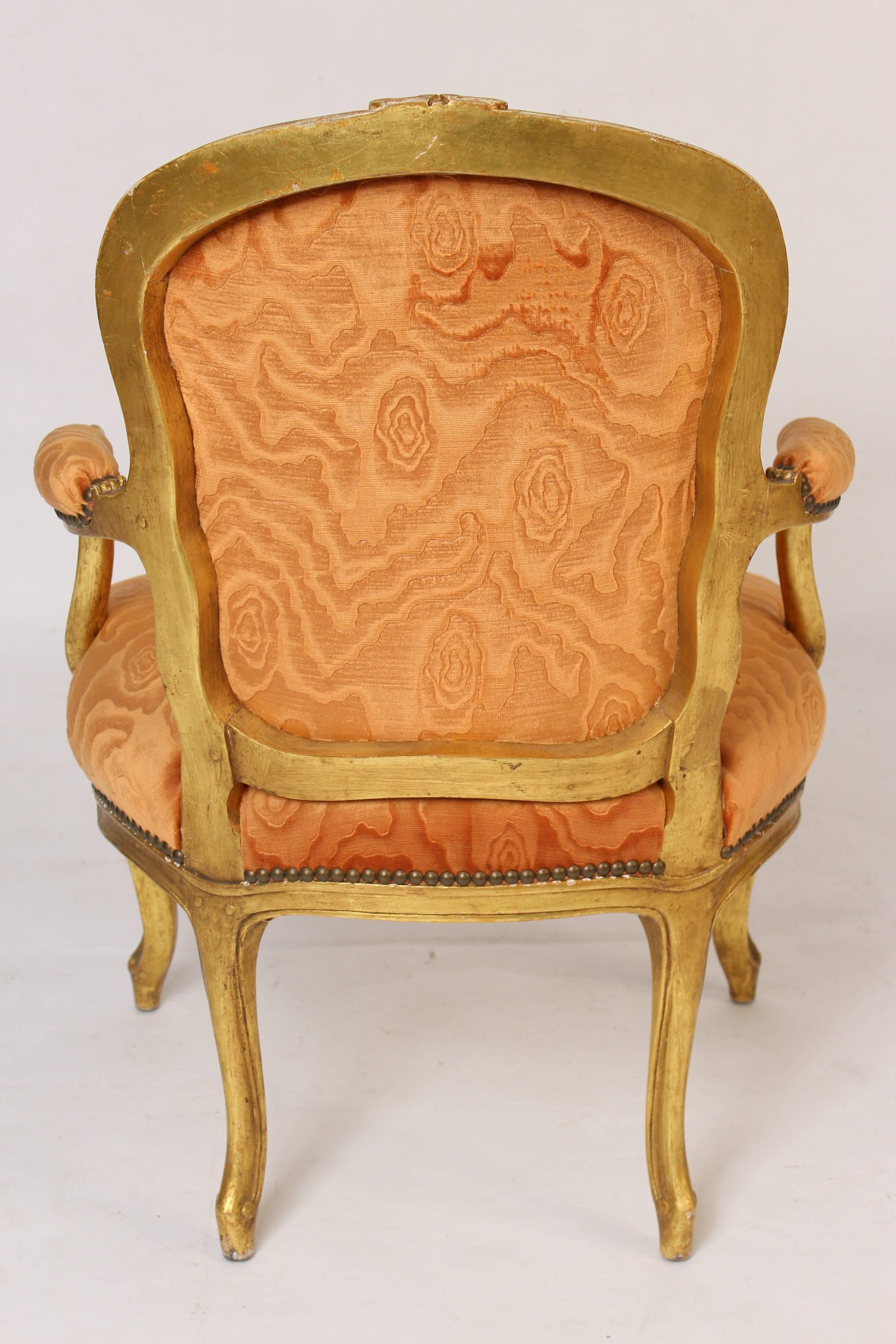 Pair of Louis XV Style Giltwood Armchairs 5