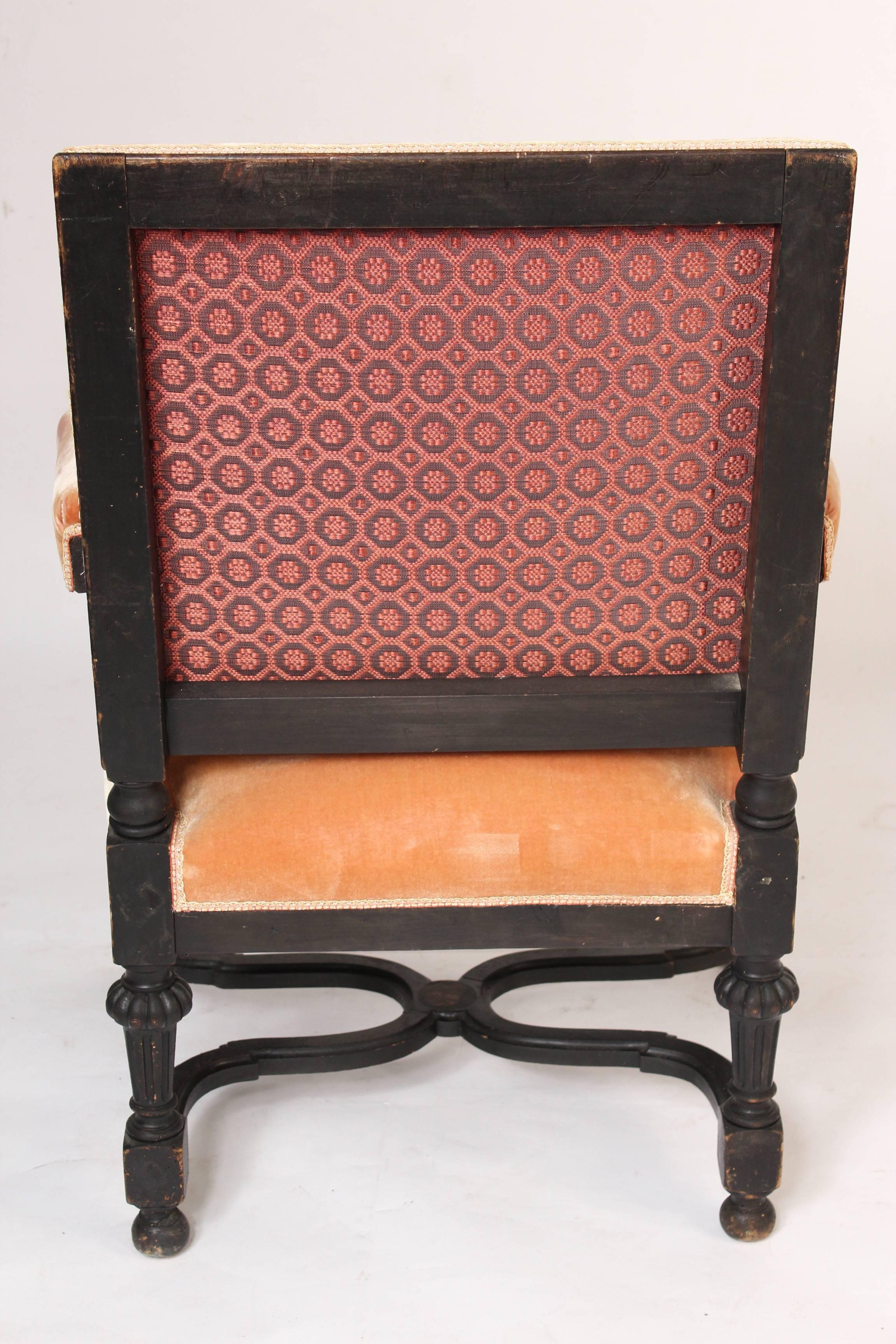 19th Century Pair of ebonized Napoleon III Armchairs