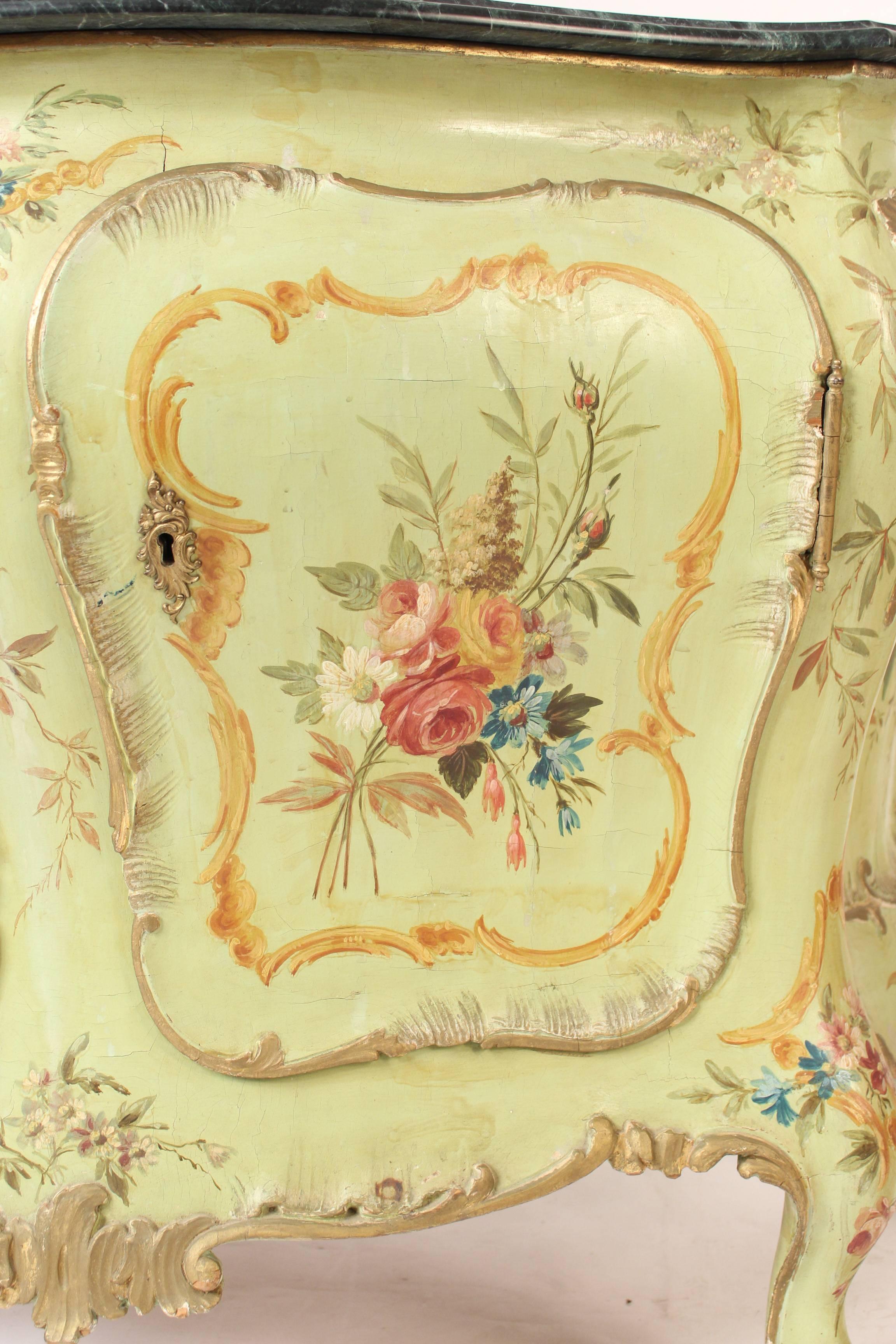 Italian Louis XV Style Painted Cabinet For Sale 1