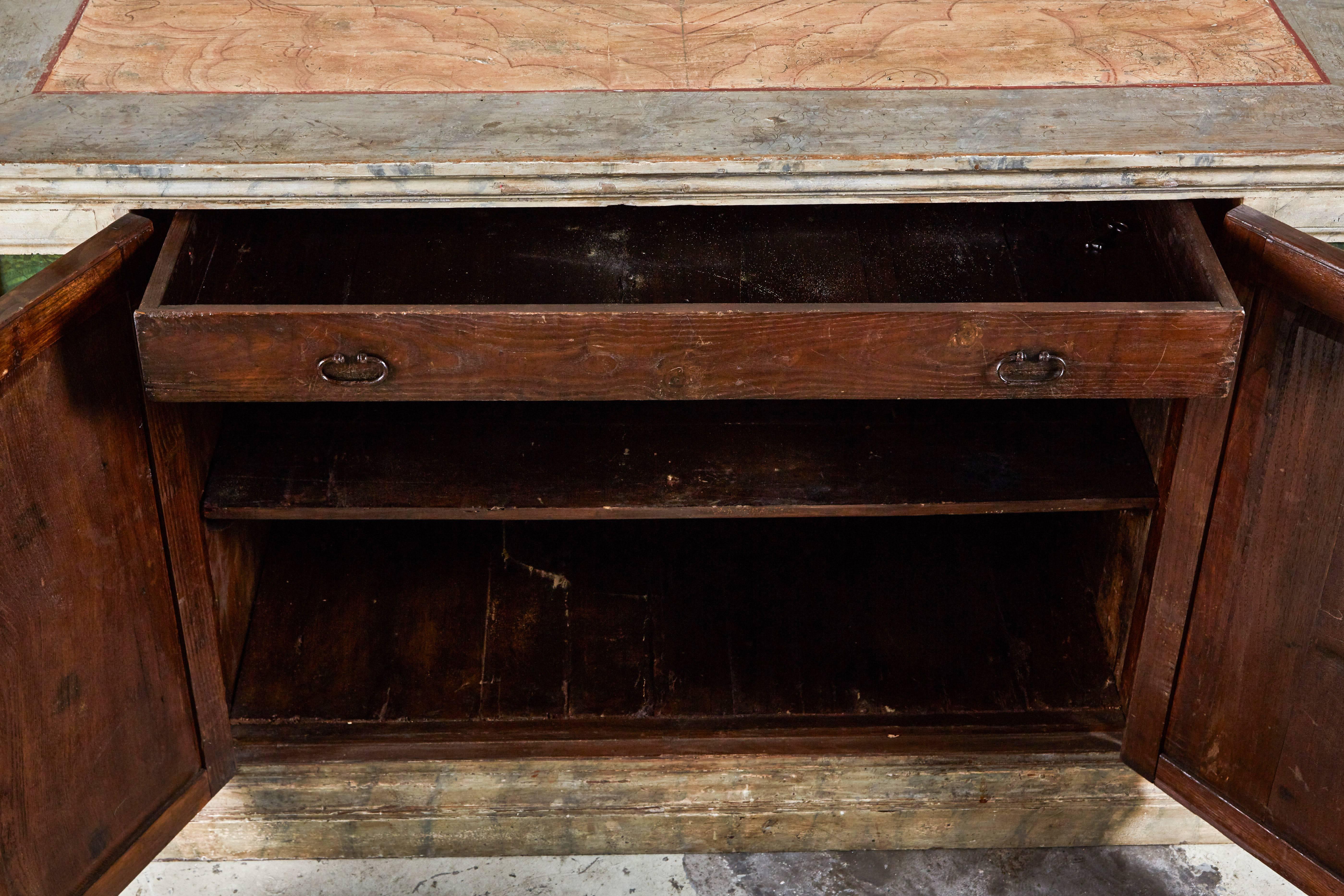 Striking, Hand-Painted, Tuscan Buffet In Good Condition In Newport Beach, CA