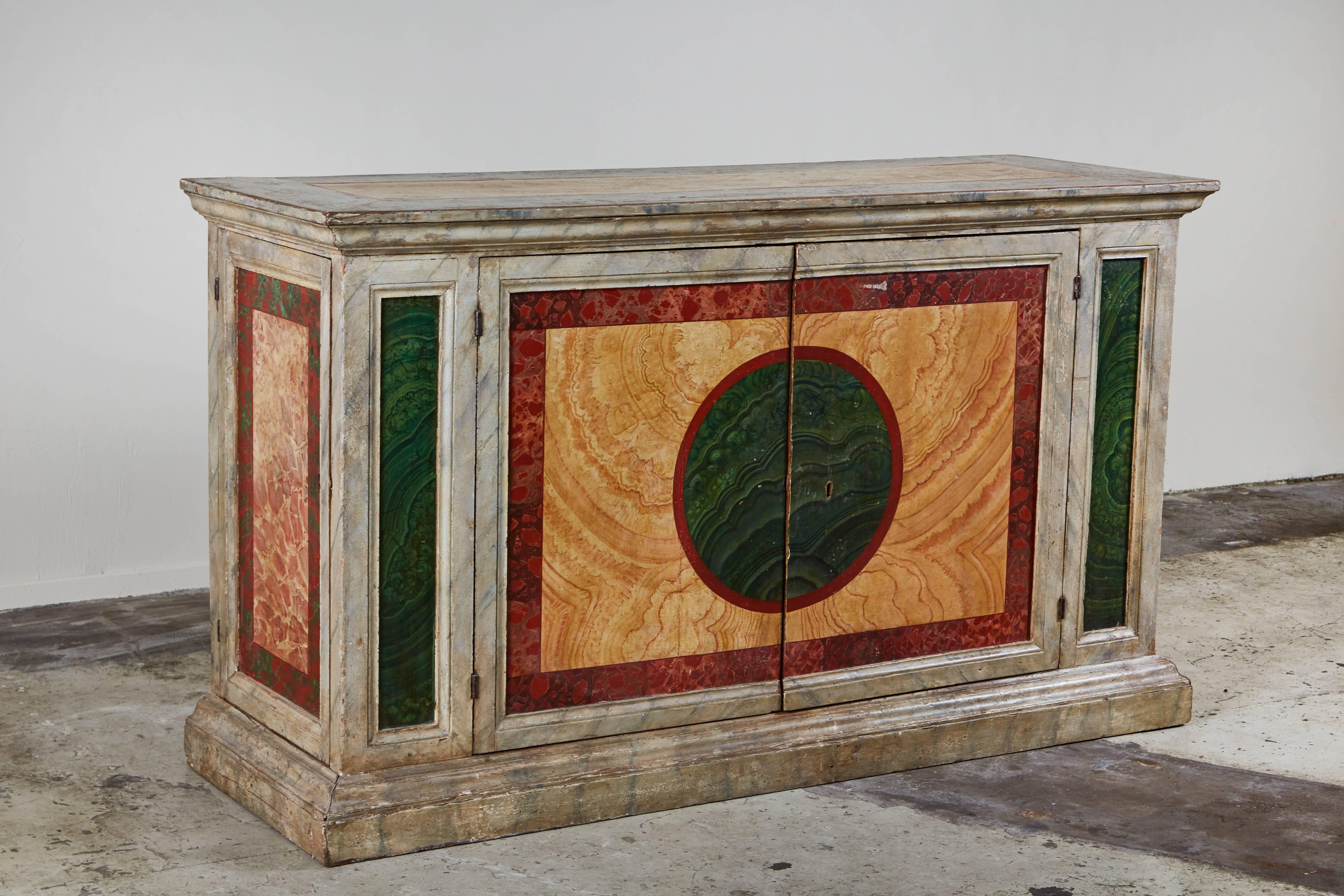 Hand-Carved Striking, Hand-Painted, Tuscan Buffet