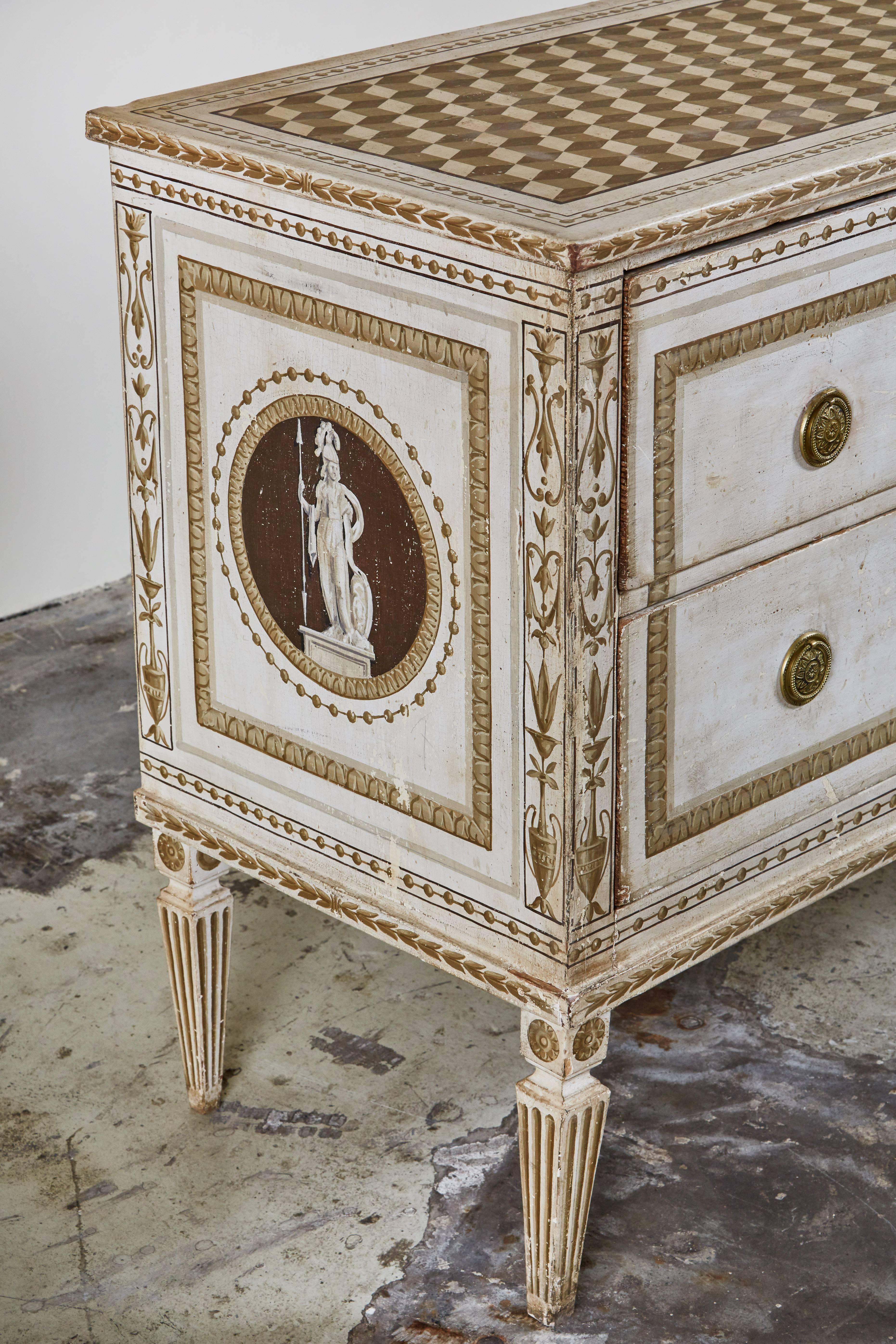 Late 19th Century Italian, Neoclassical Style, Painted Commode